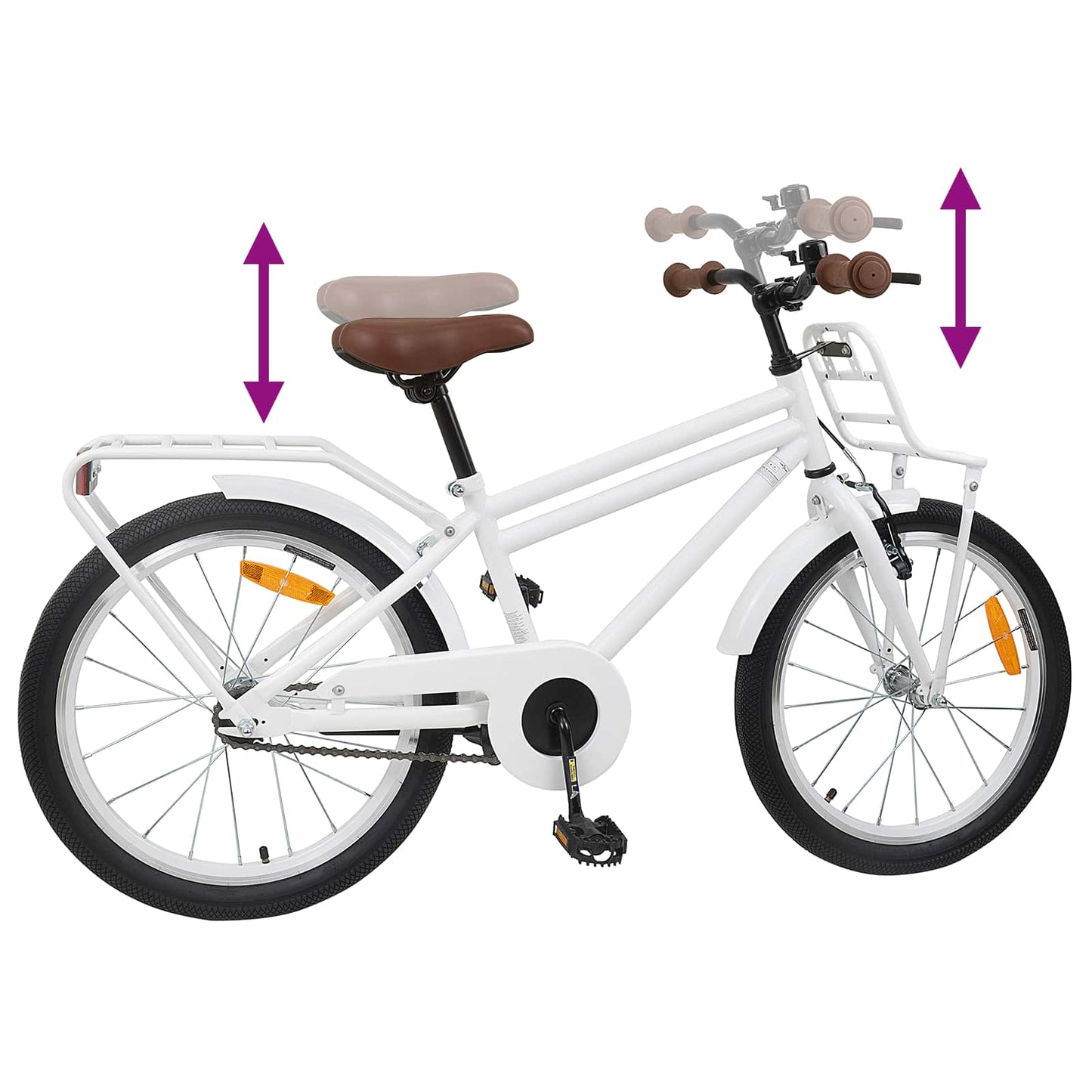 Kids Bike 18 Inches for 5-7 Years Old White