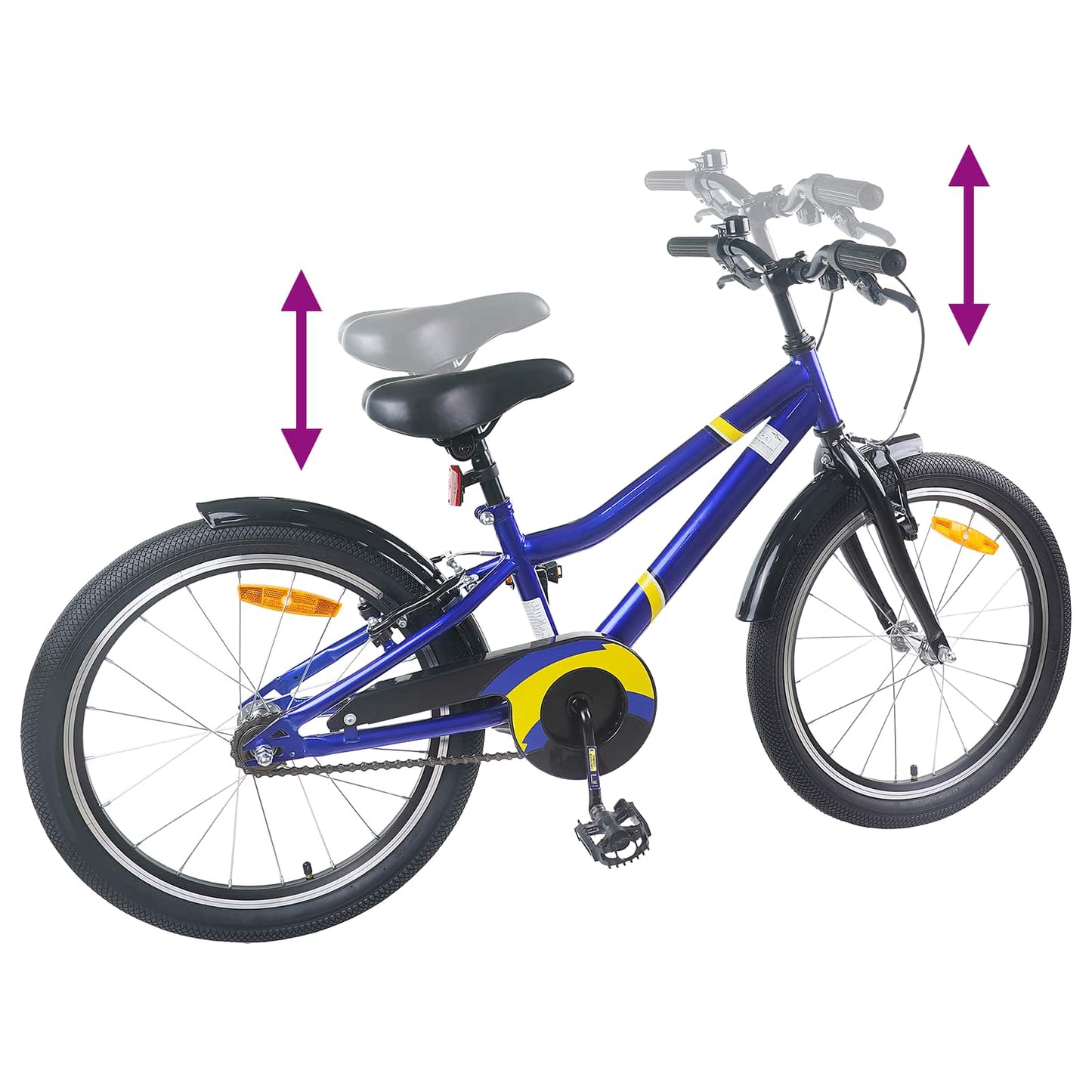 Kids Bike 24 Inches for 8-12 Years Old Blue Black