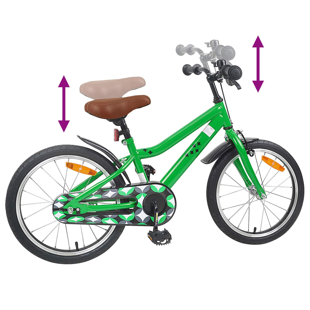 Kids Bike 18 Inches for 5-7 Years Old Green