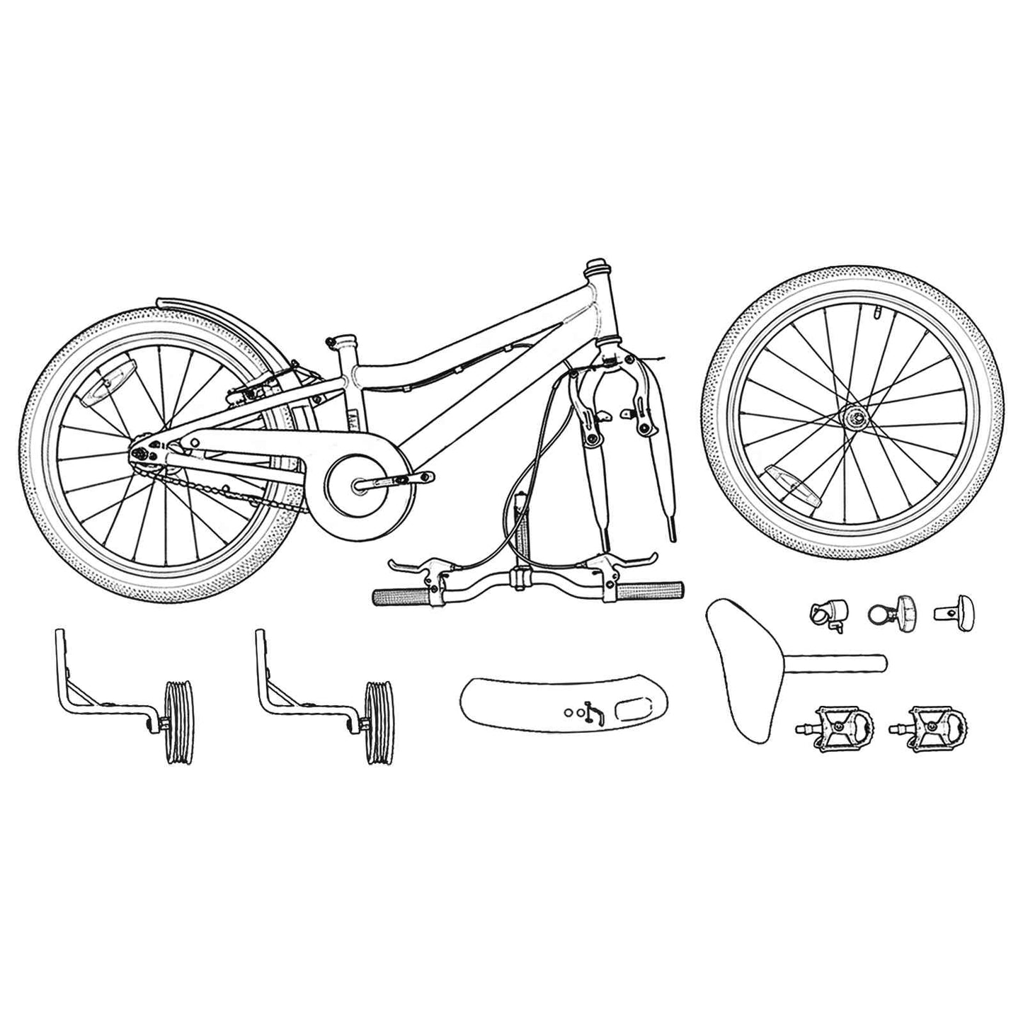 Kids Bike 12 Inches for 2-4 Years Old Green
