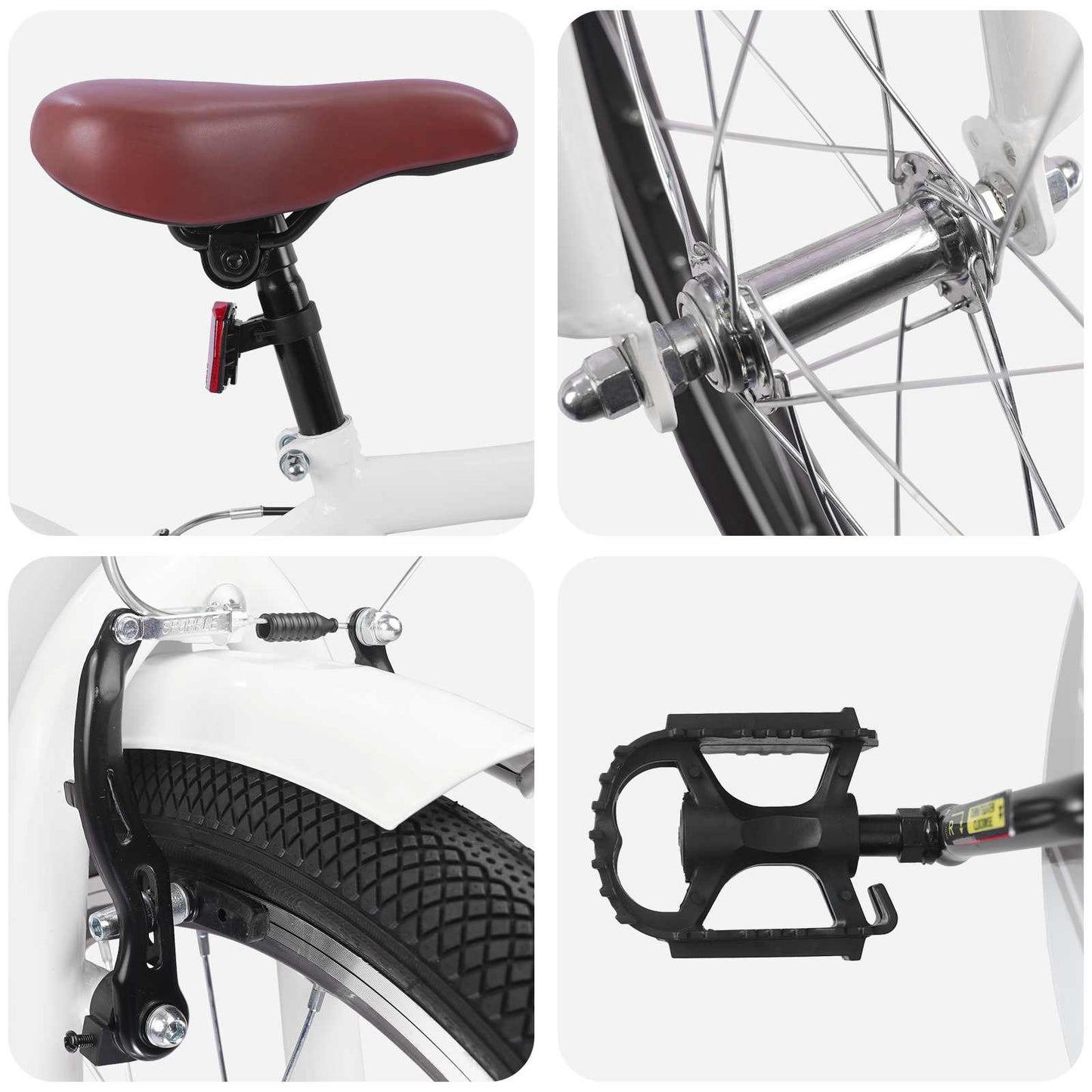 Kids Bike 18 Inches for 5-7 Years Old white