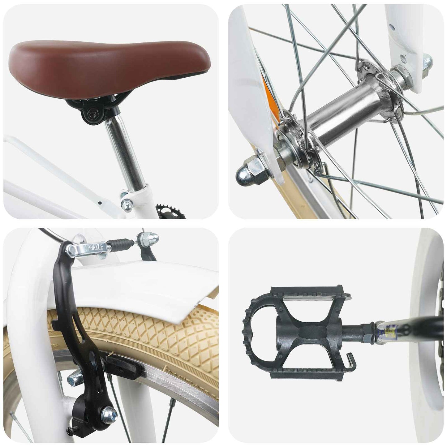 Kids Bike 20 Inches for 6-11 Years Old White