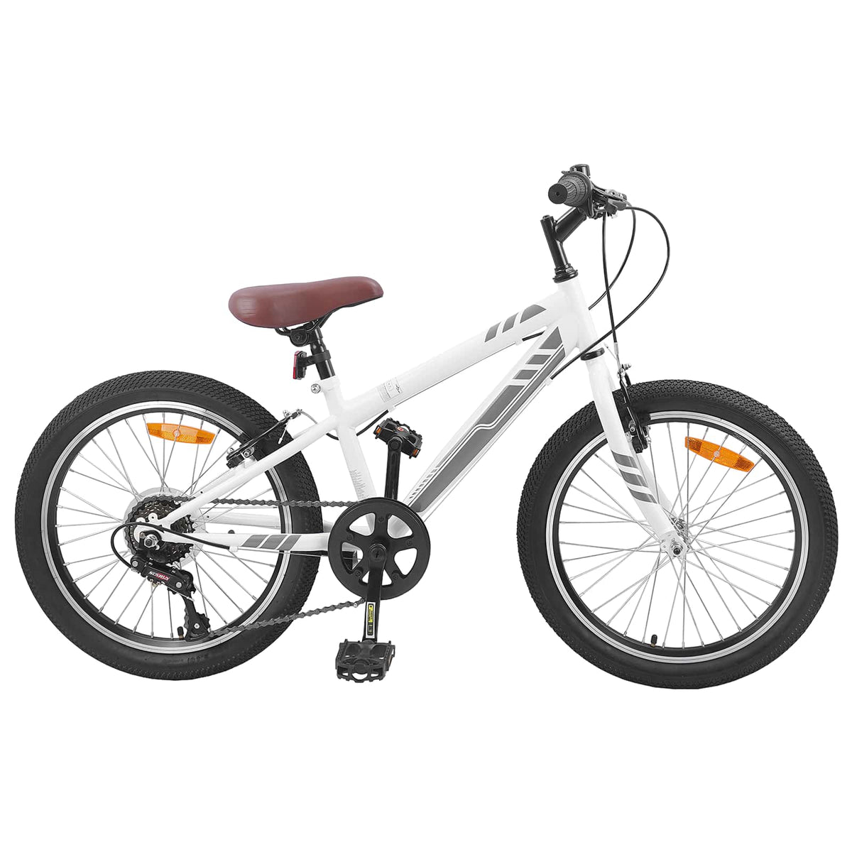 Mountain Bike 20 Inches 6-Speed for 5-8 Years Old White