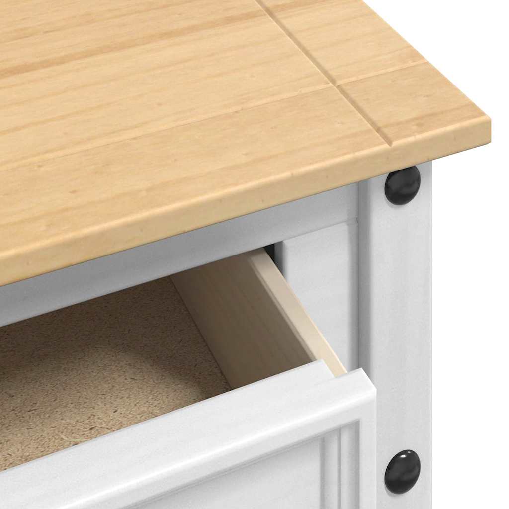 End Table CORONA White 115 x 46 x 73 cm Solid Pine Wood
