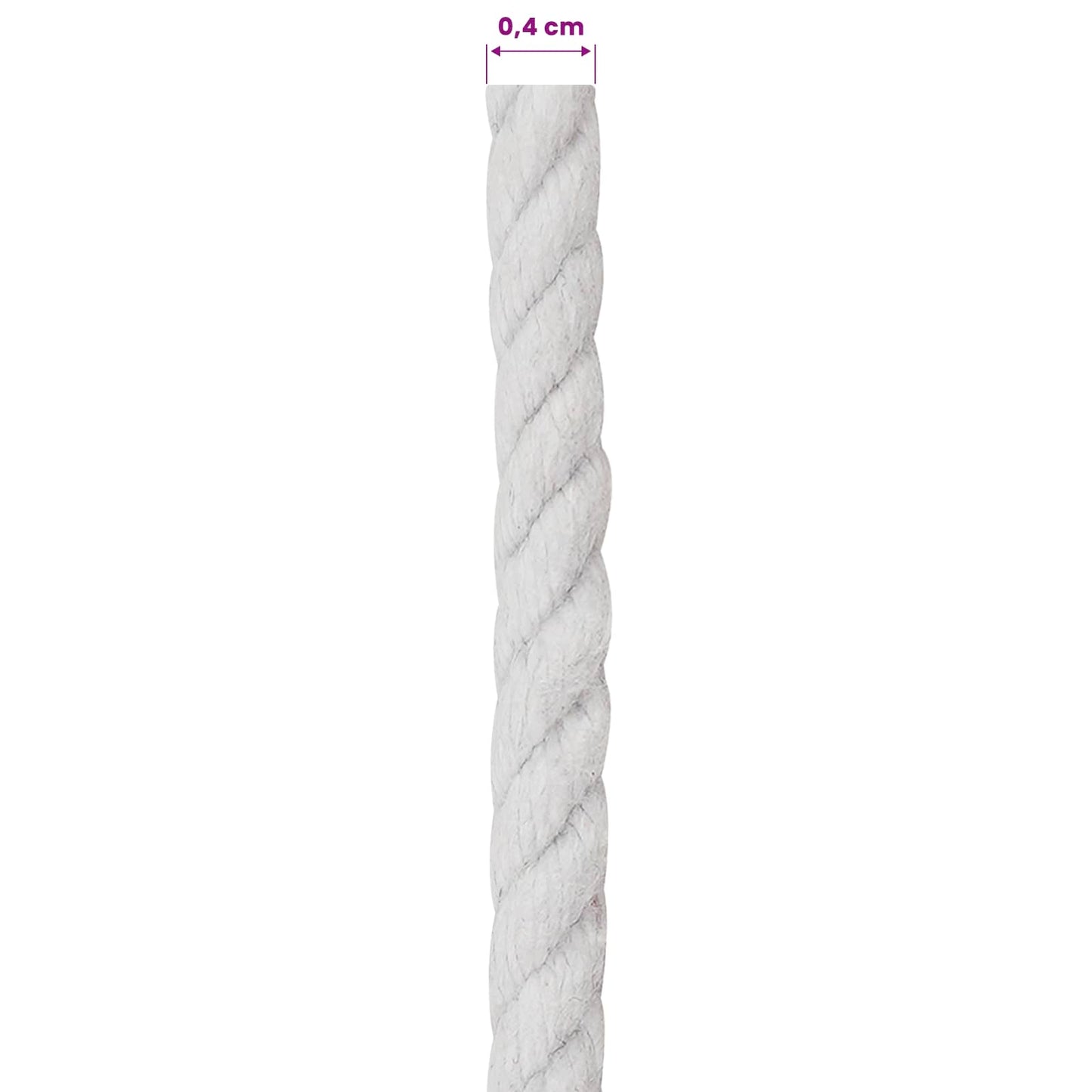 Cotton Twine 4 mm 100 m White 100% Cotton