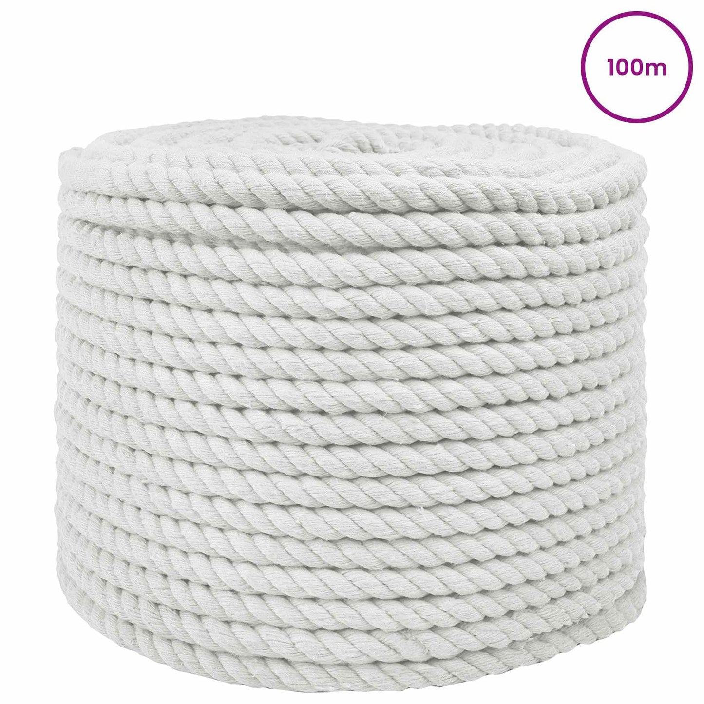 Cotton Rope 10 mm 100 m White 100% Cotton