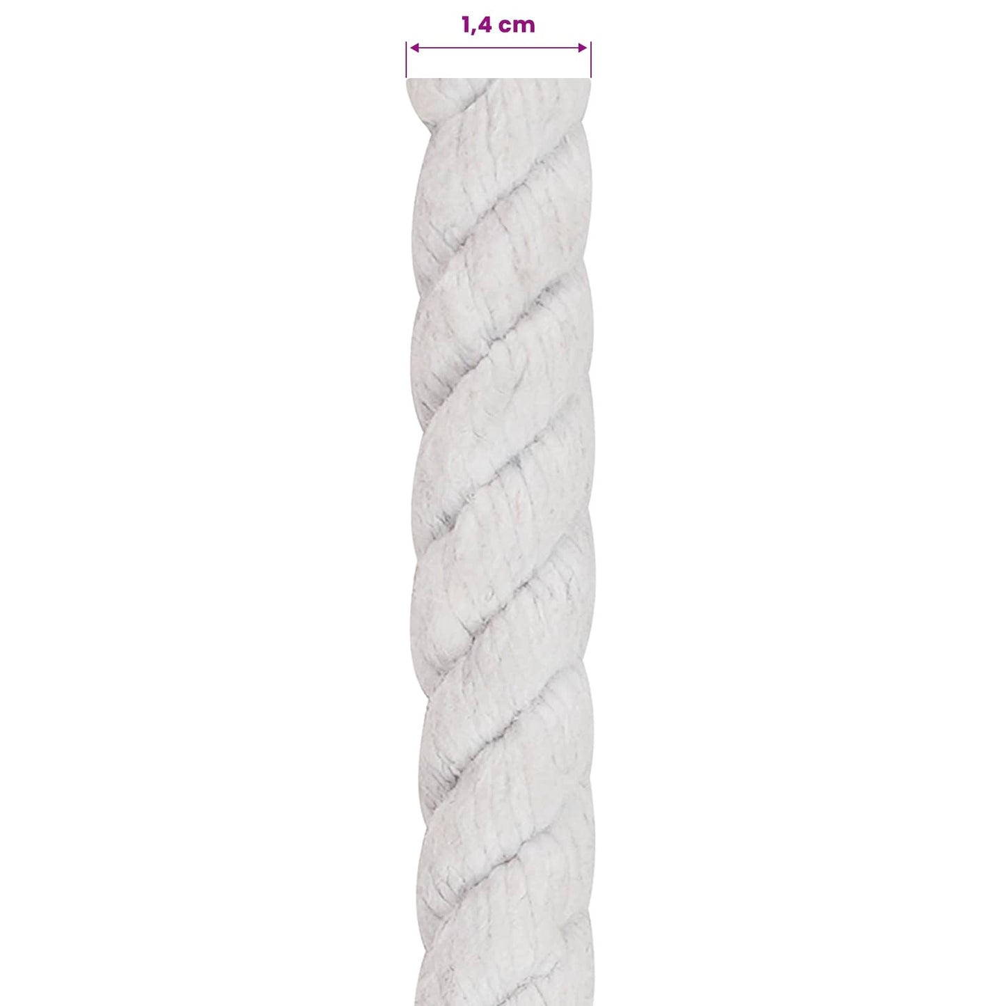 Cotton Rope 14 mm 50 m White 100% Cotton