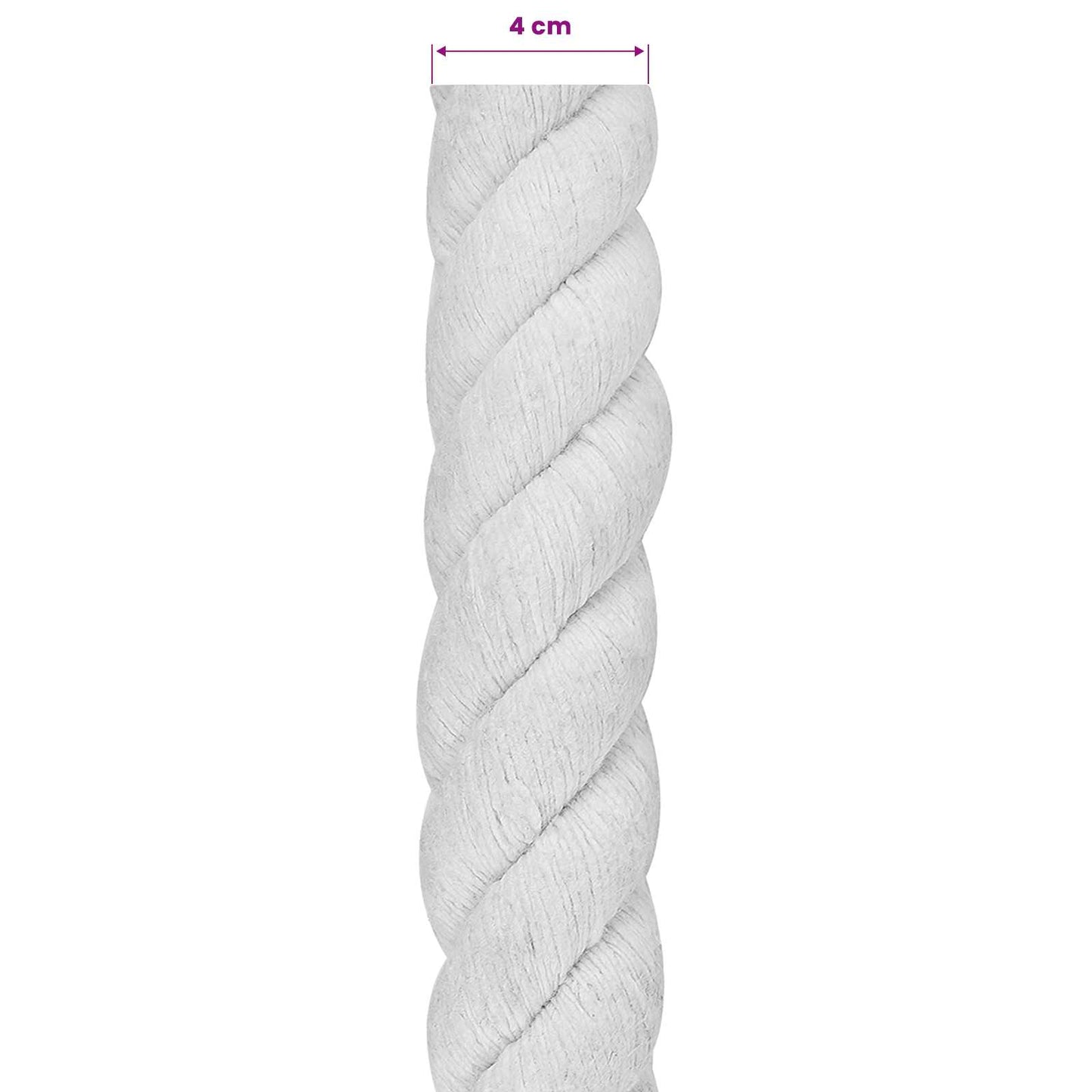 Cotton Rope 40 mm 10 m White 100% Cotton