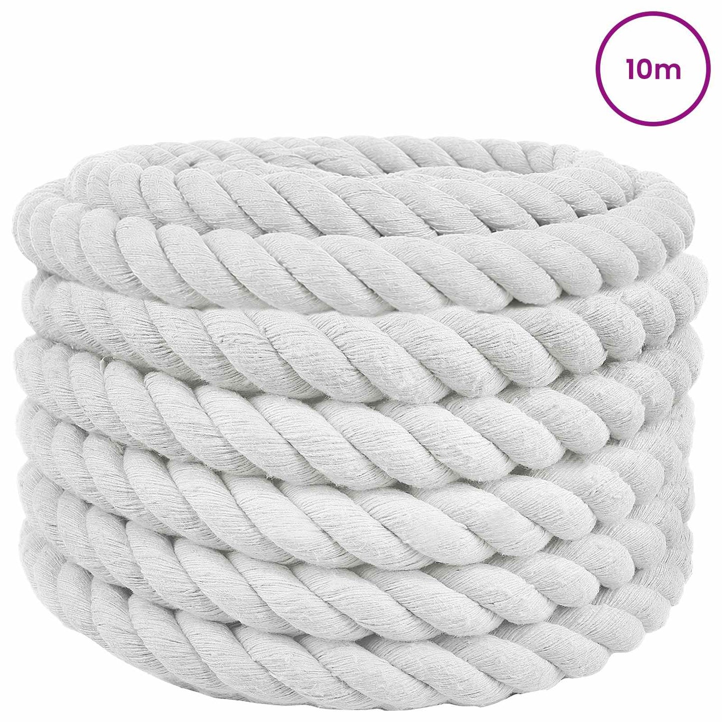Cotton Rope 40 mm 10 m White 100% Cotton