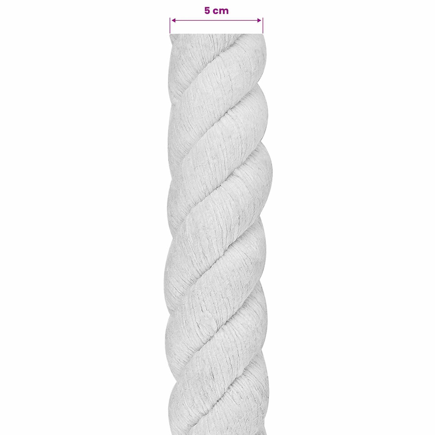 Cotton Rope 50 mm 10 m White 100% Cotton