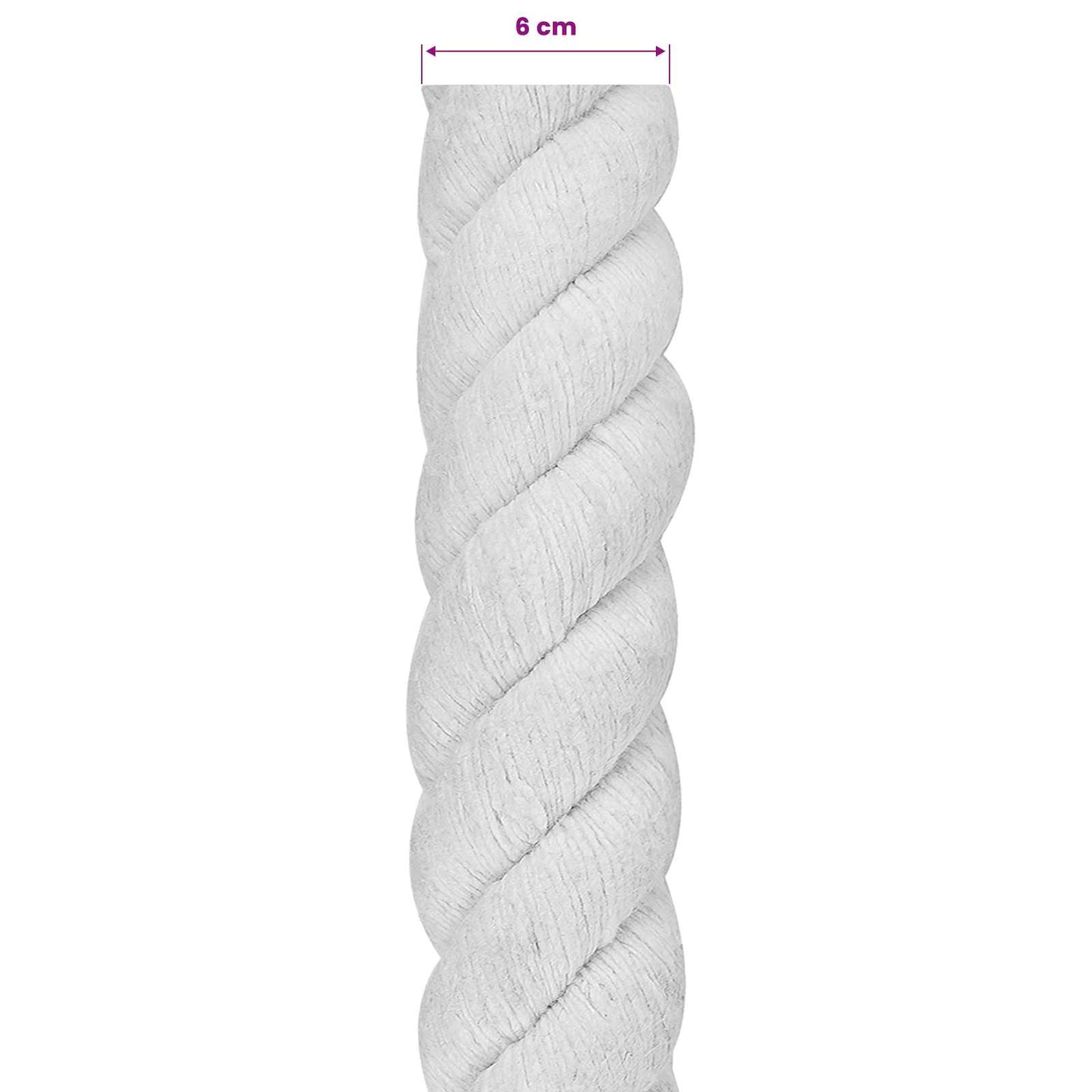 Cotton Rope 60 mm 5 m White 100% Cotton