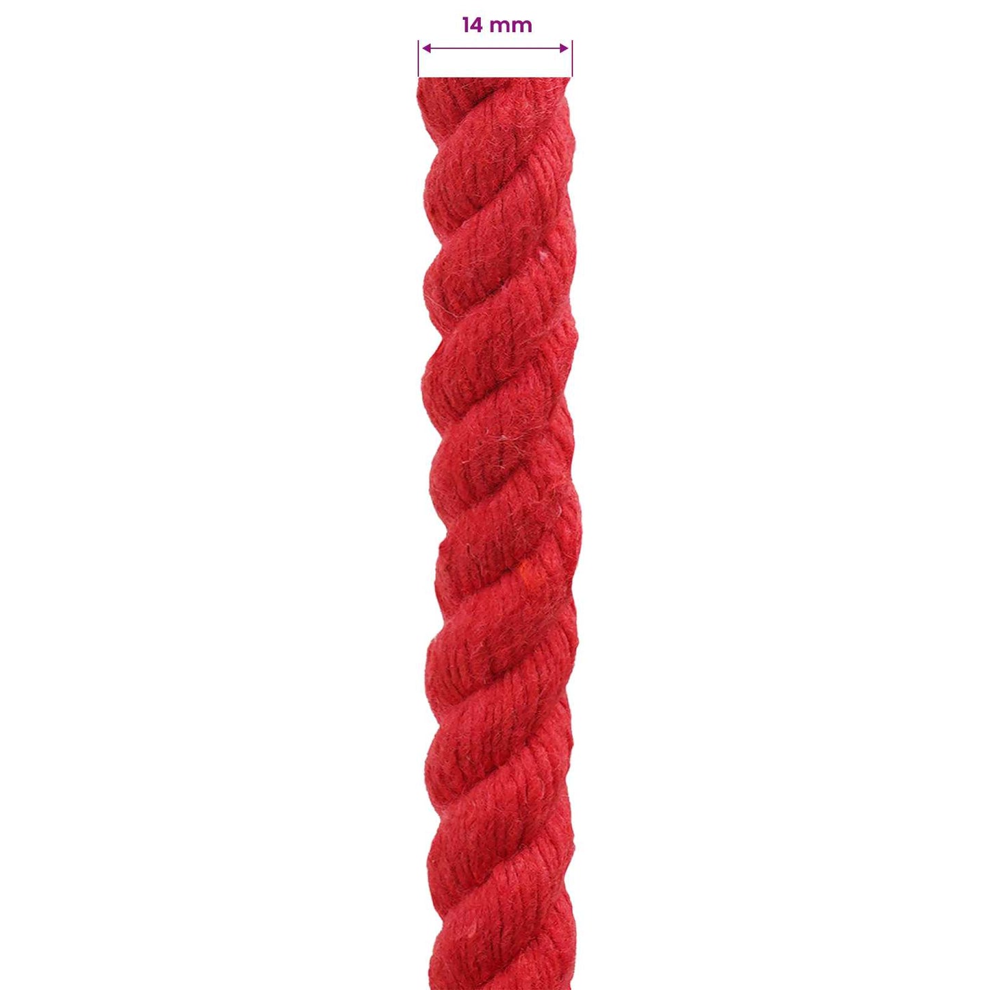 Cotton Rope 14 mm 250 m Red 100% Cotton