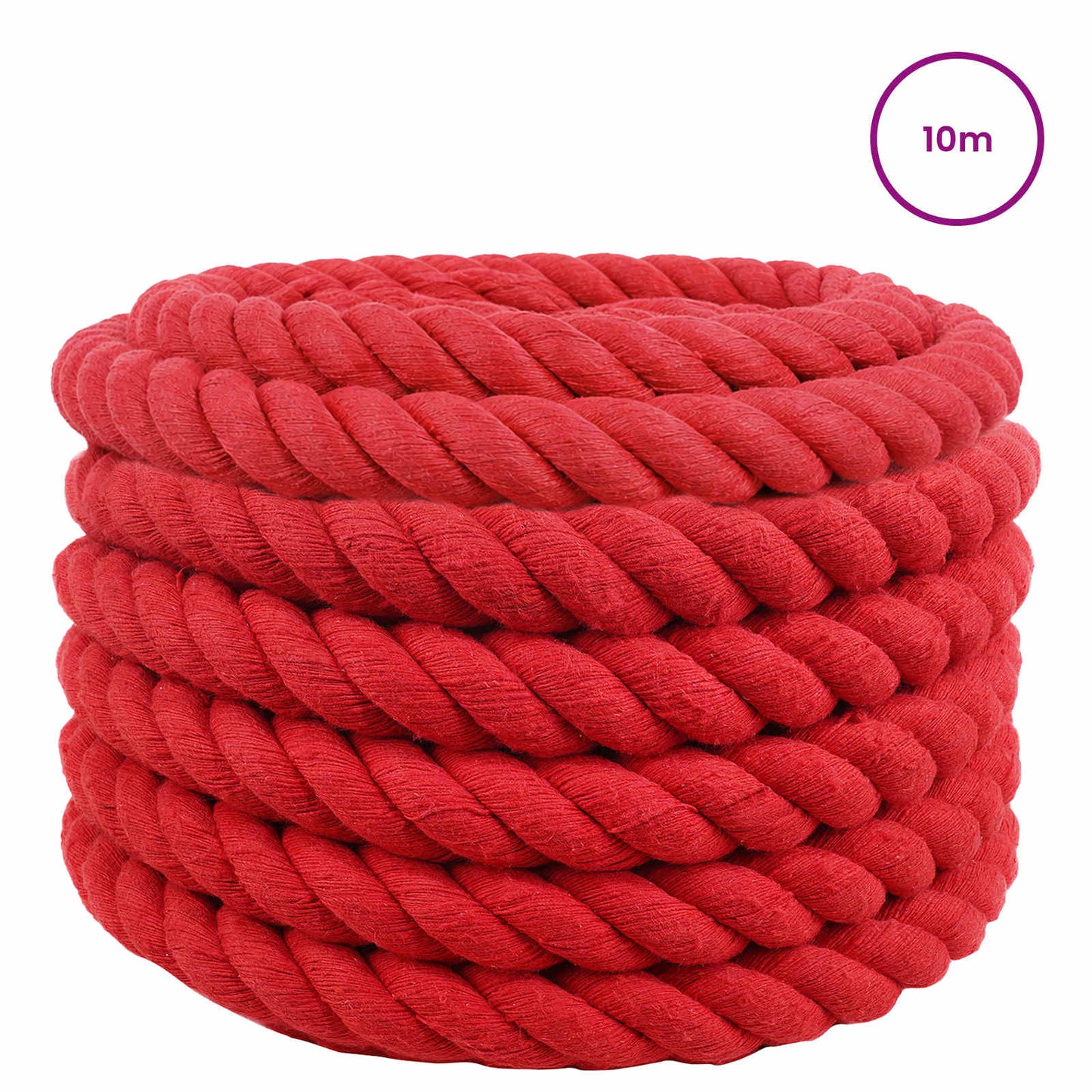 Cotton Rope 50 mm 10 m Red 100% Cotton