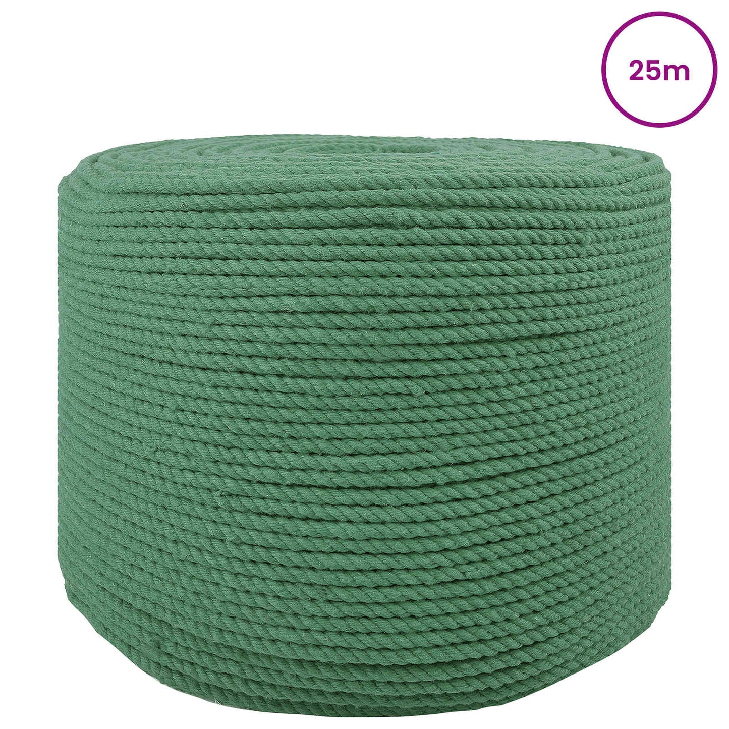 Cotton Rope 8 mm 25 m Green 100% Cotton