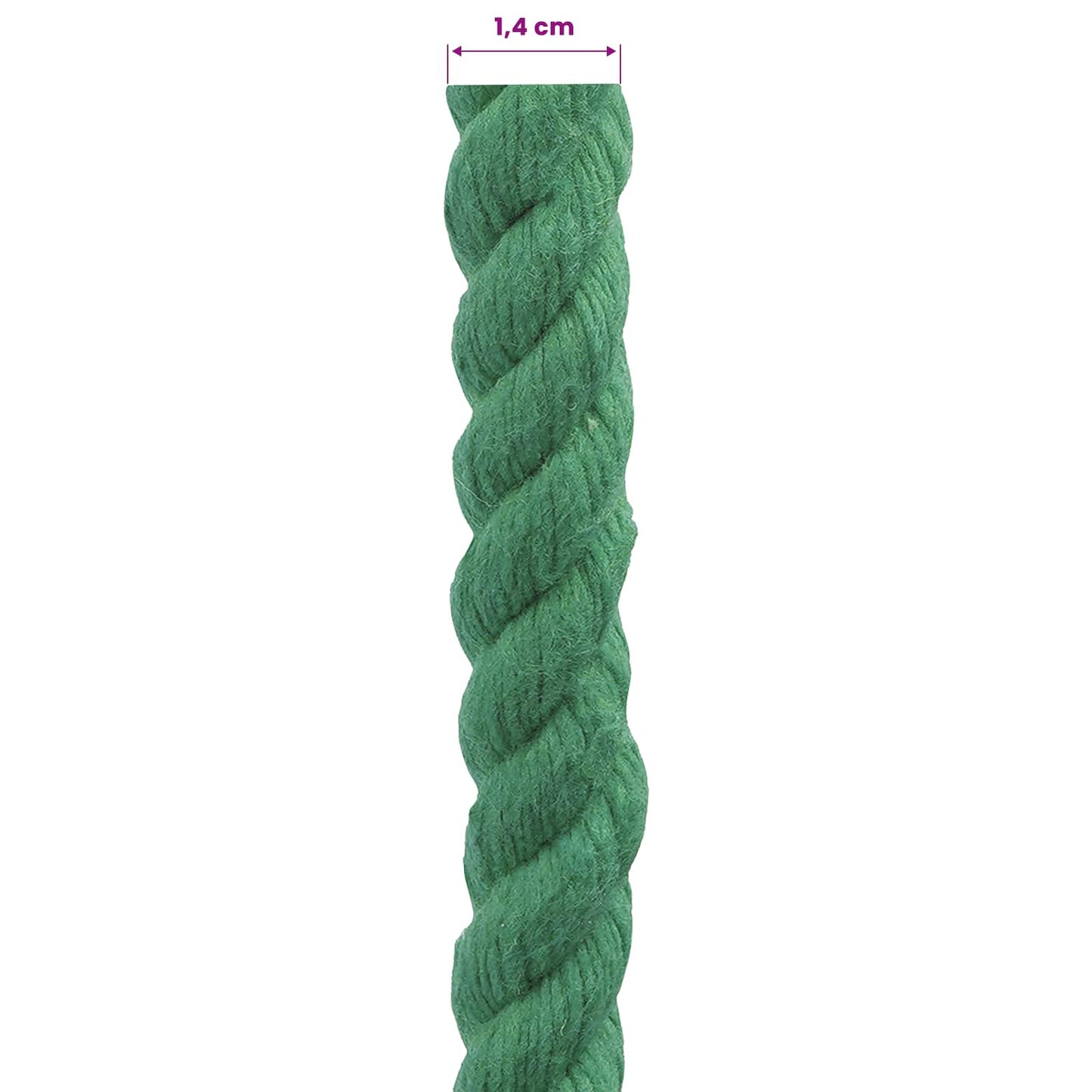 Cotton Rope 14 mm 50 m Green 100% Cotton