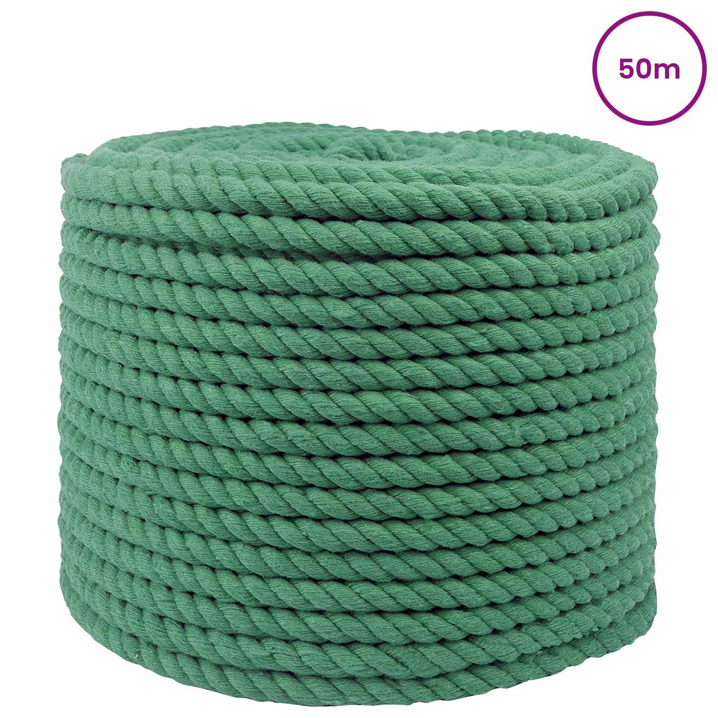 Cotton Rope 14 mm 50 m Green 100% Cotton