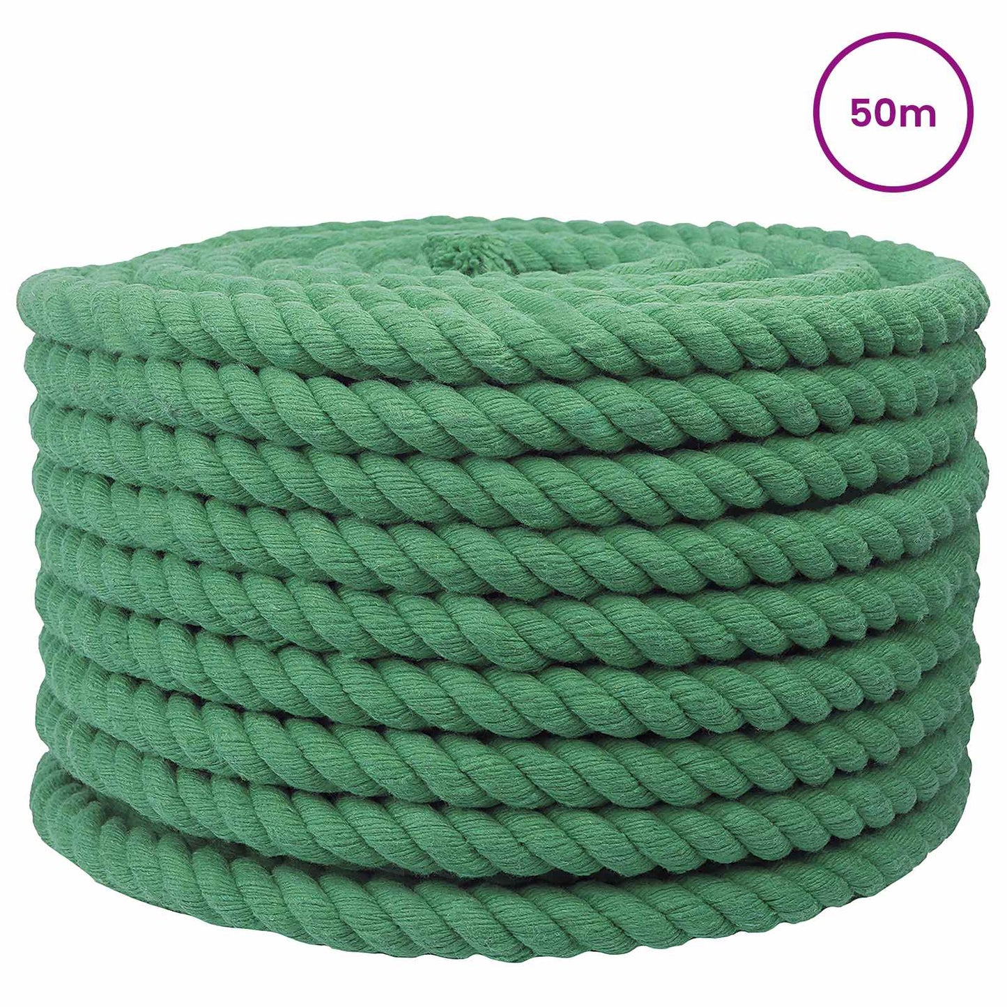 Cotton Rope 24 mm 50 m Green 100% Cotton