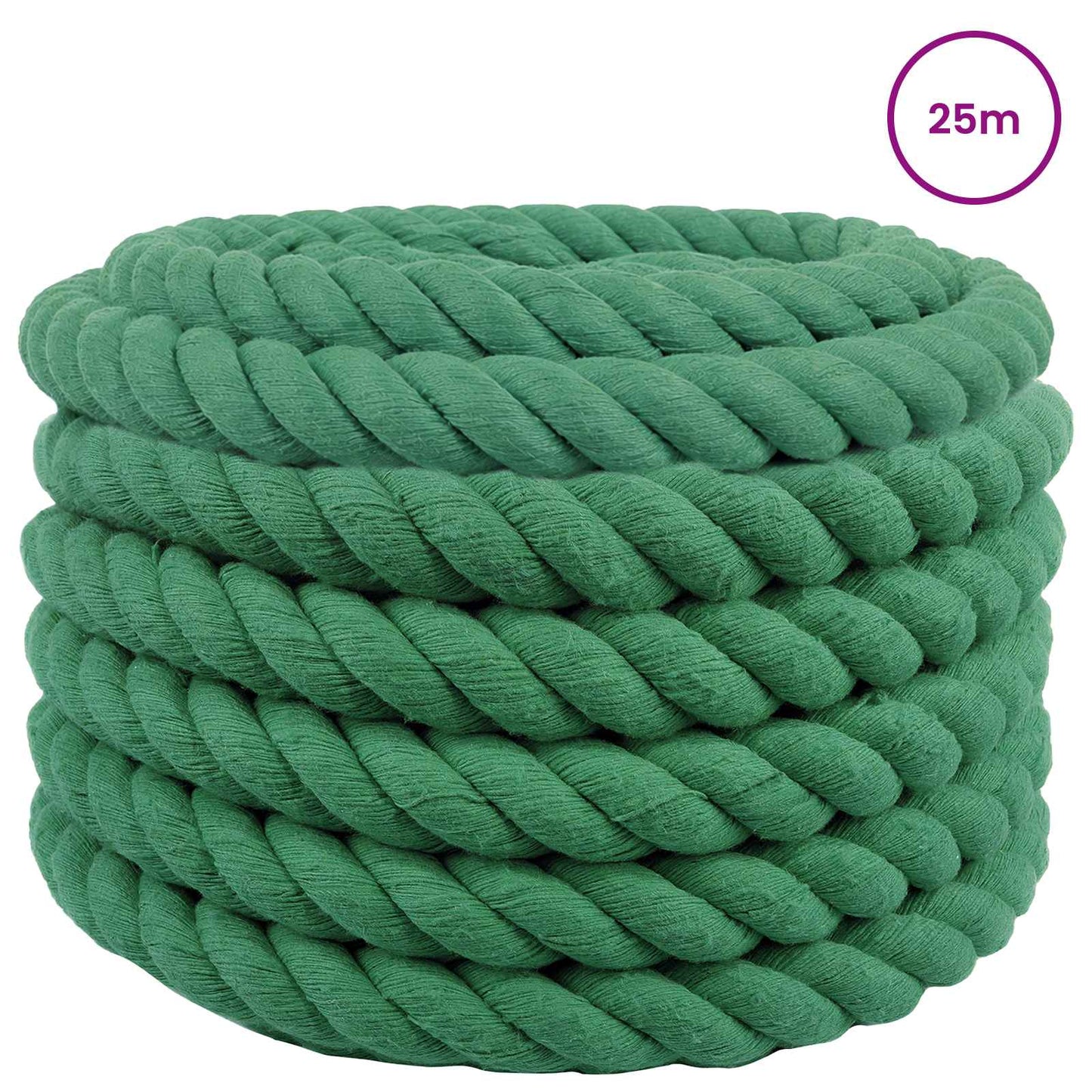 Cotton Rope 30 mm 25 m Green 100% Cotton