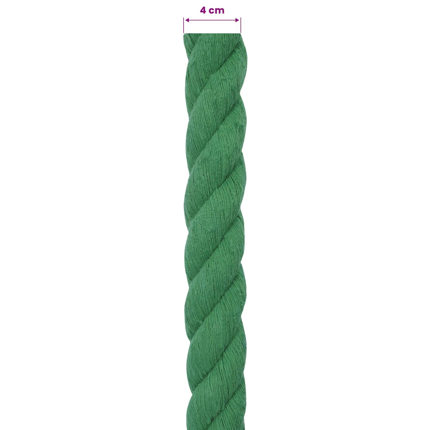 Cotton Rope 40 mm 10 m Green 100% Cotton