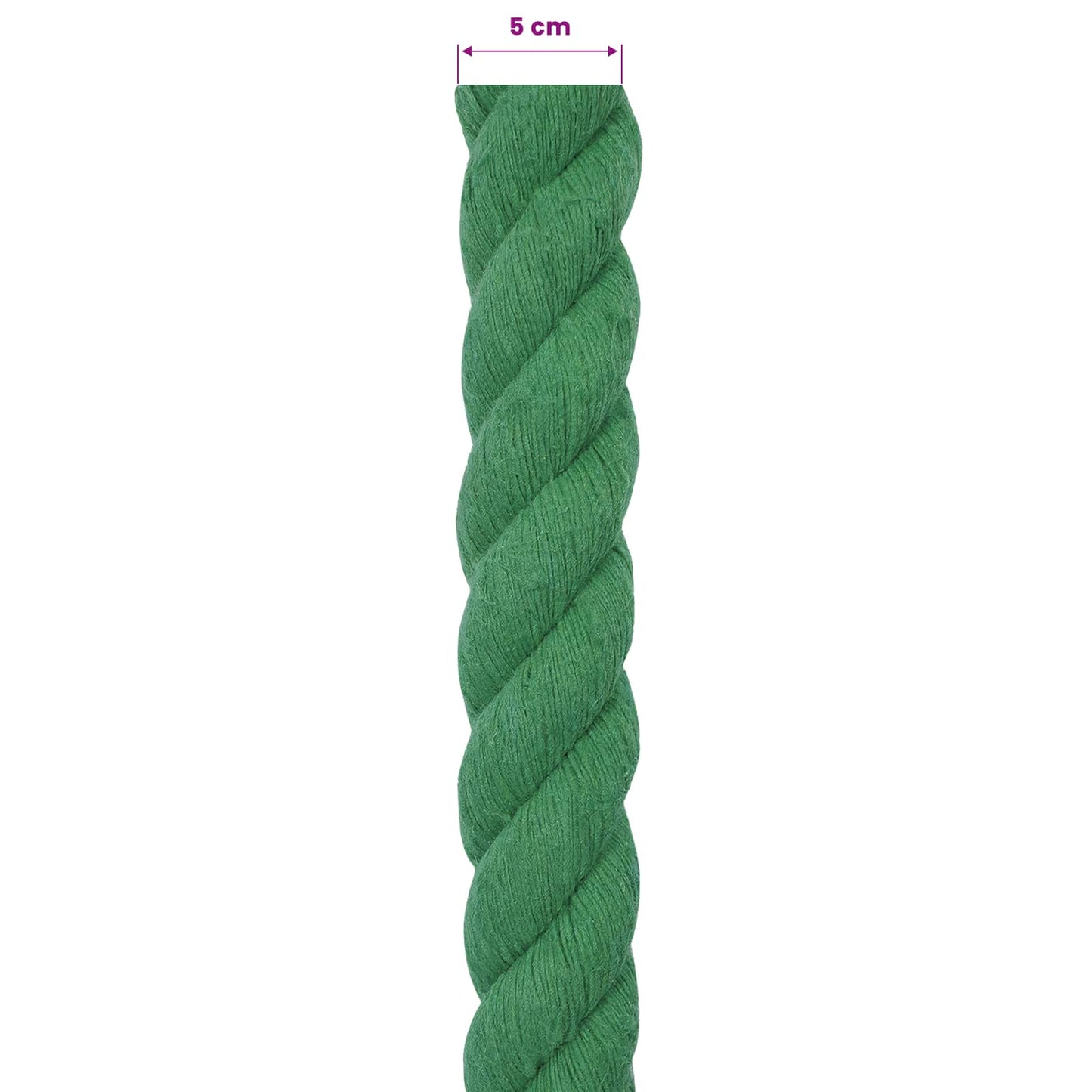 Cotton Rope 50 mm 5 m Green 100% Cotton