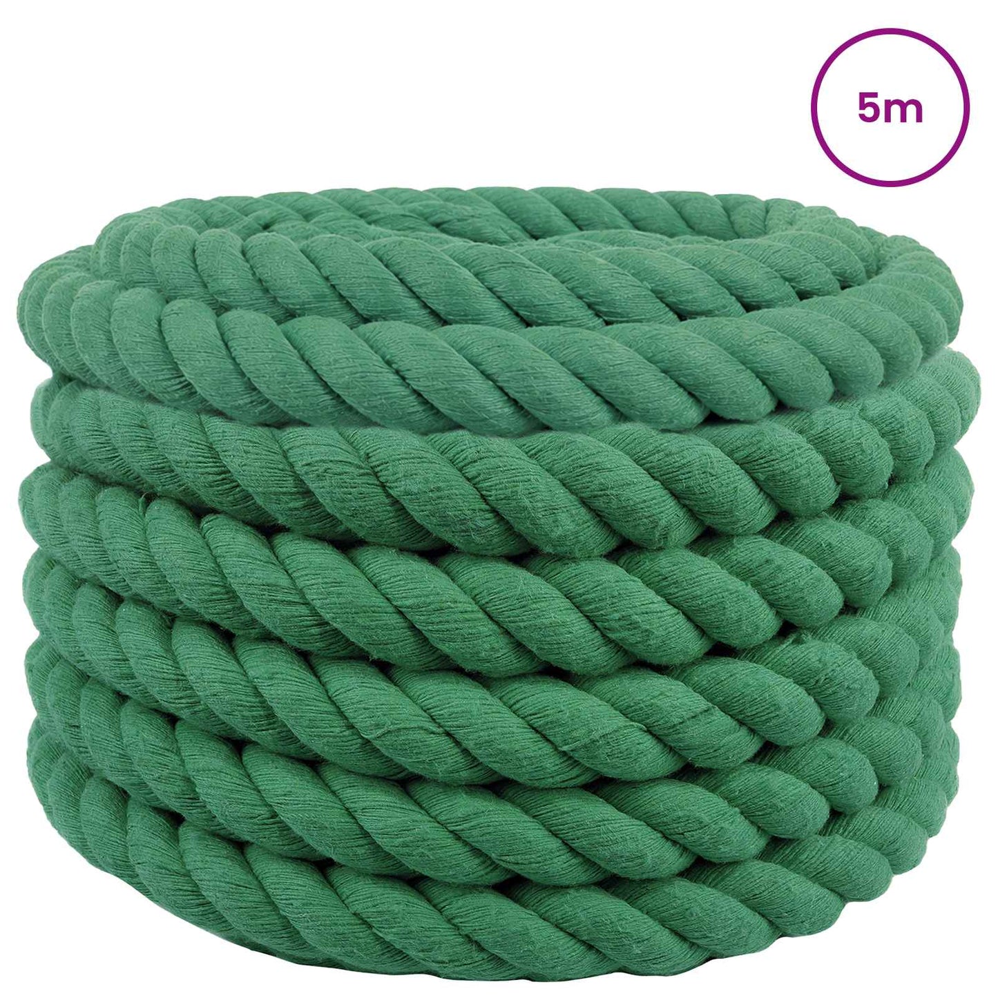 Cotton Rope 60 mm 5 m Green 100% Cotton