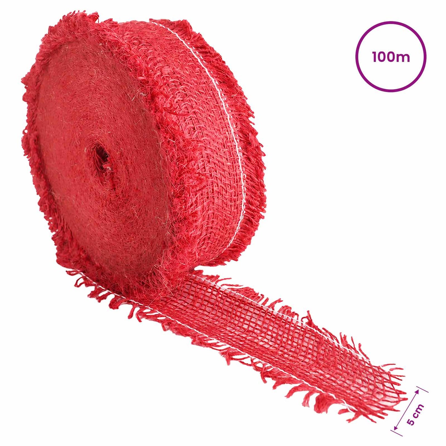 Jute Roll 5 x 10000 cm Red