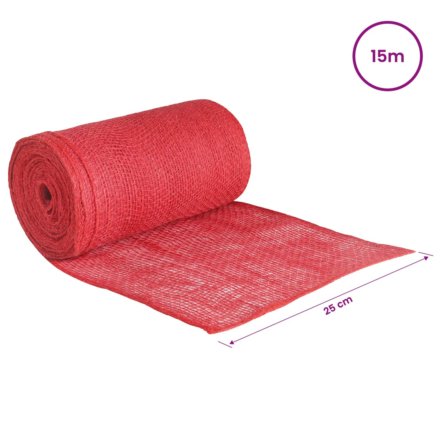 Jute Roll 25 x 1500 cm Red