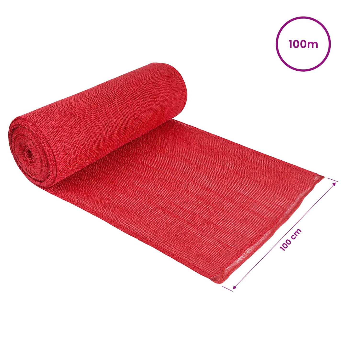 Jute Roll 100 x 10000 cm Red