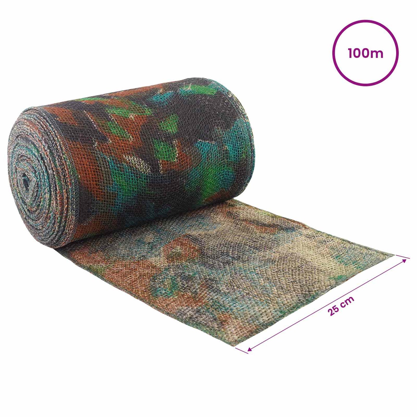 Jute Roll 25 x 10000 cm Camouflage