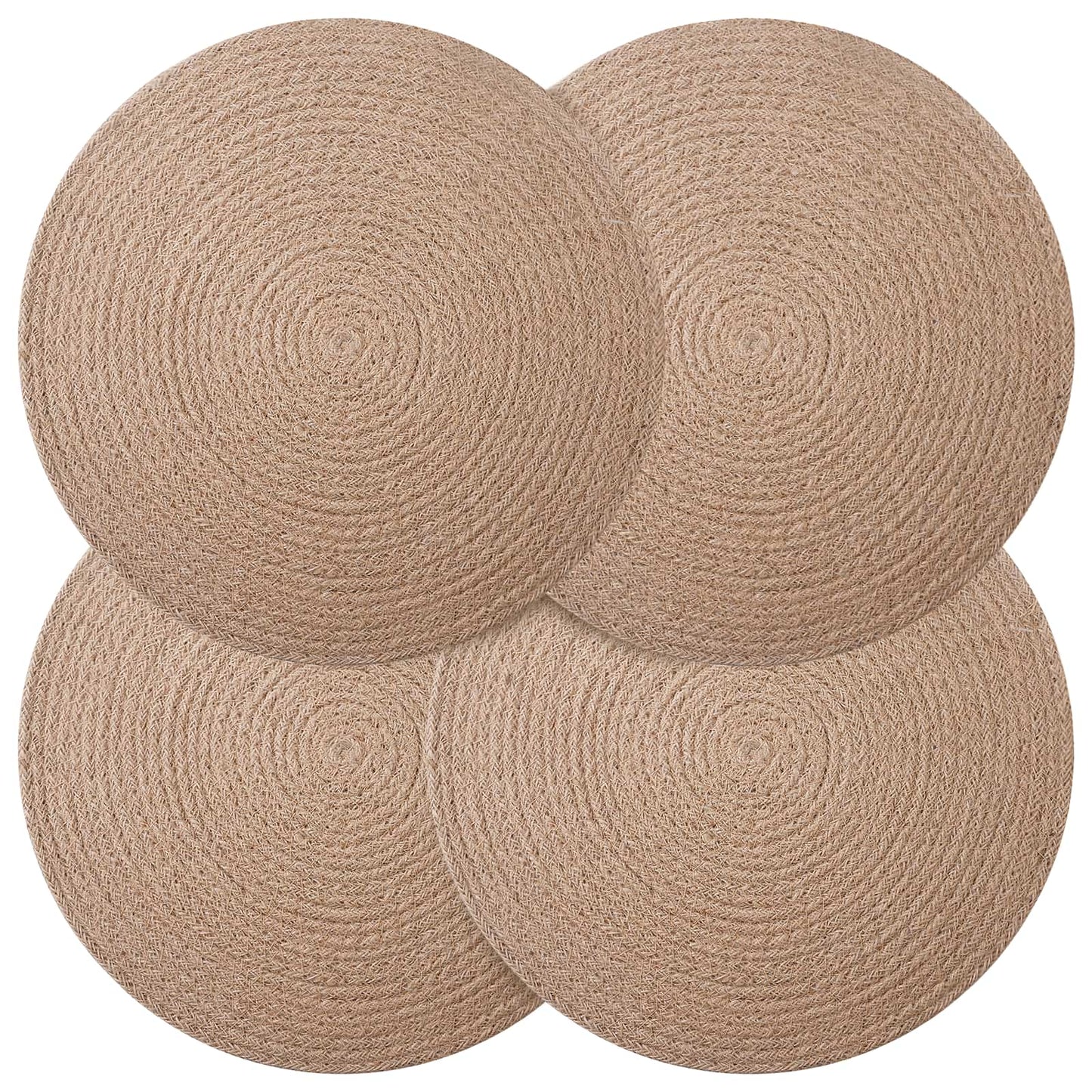 Jute Placemets 4 pcs Natural 100% Tossa Jute