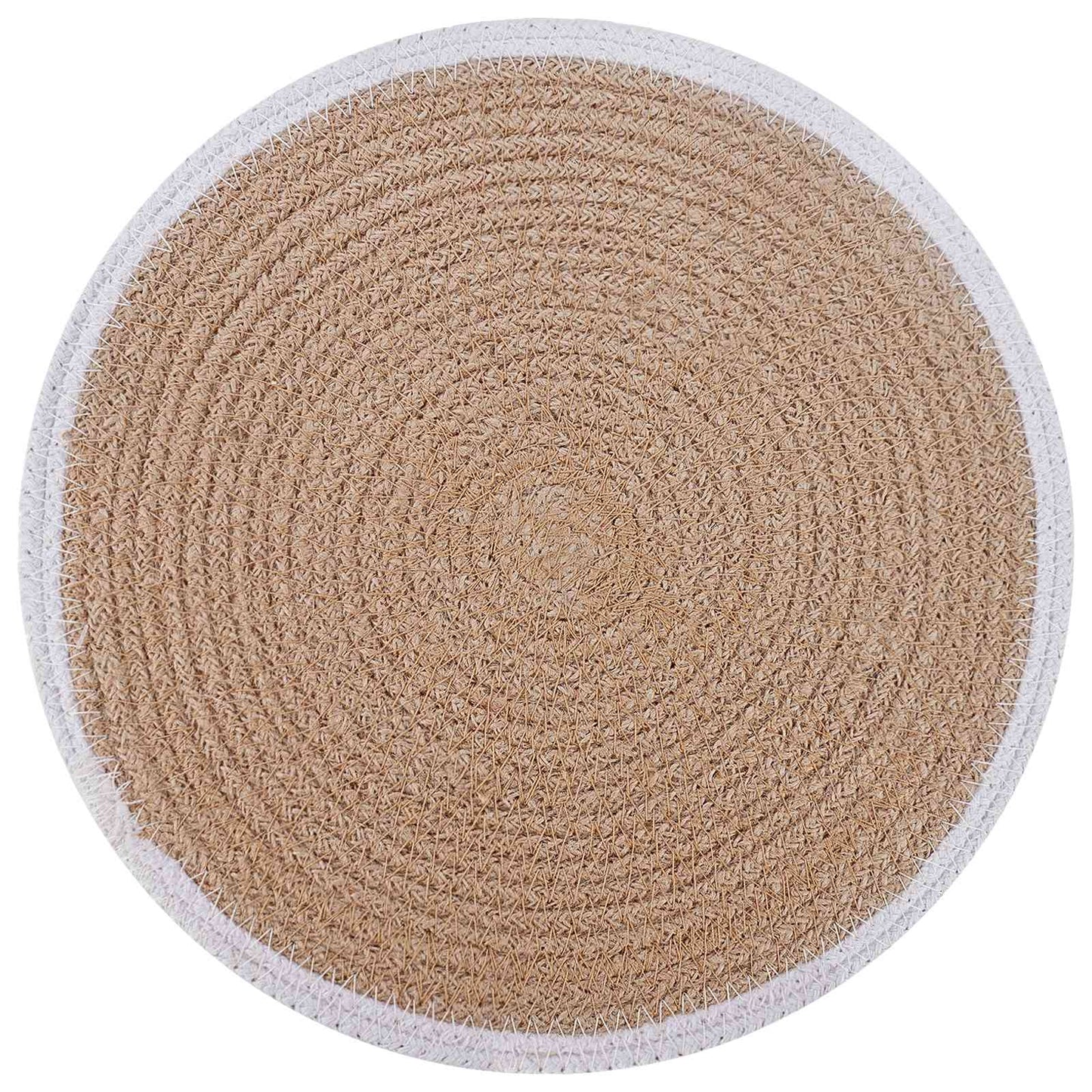 Jute Placemets 4 pcs Natural and White 100% Tossa Jute