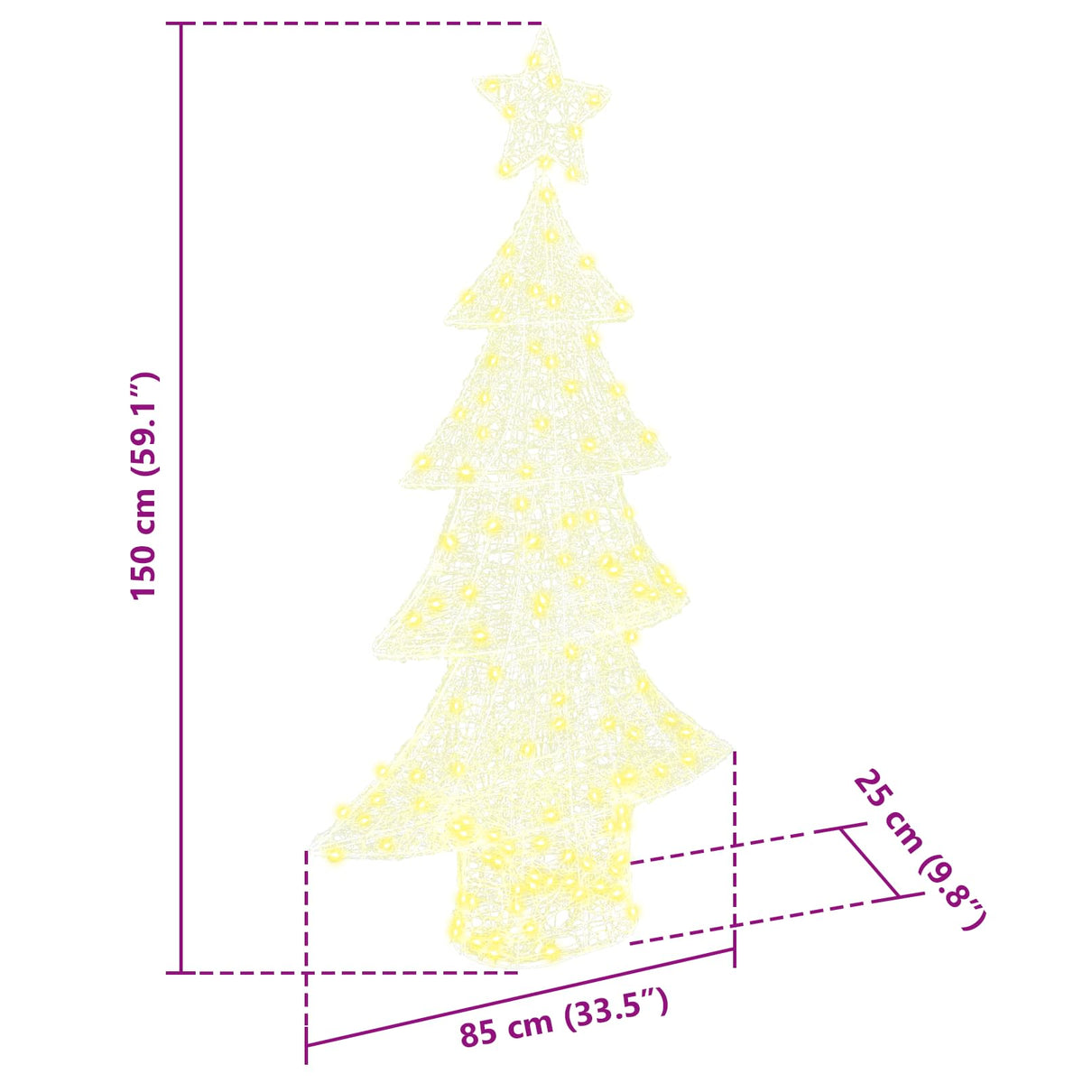 Christmas Tree Warm white 150 cm Acrylic 160 LEDs