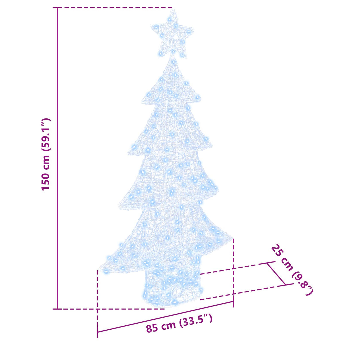 Christmas Tree Cold white 150 cm Acrylic 160 LEDs