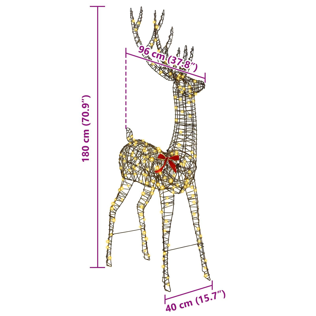 3D Christmas Reindeer LOVIISA 250 LEDs Warm White