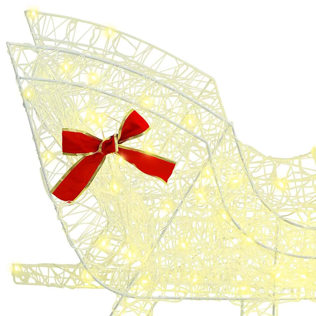 Reindeer Pull Sleigh Warm white 151.5 x 28.5 x 128 cm Acrylic