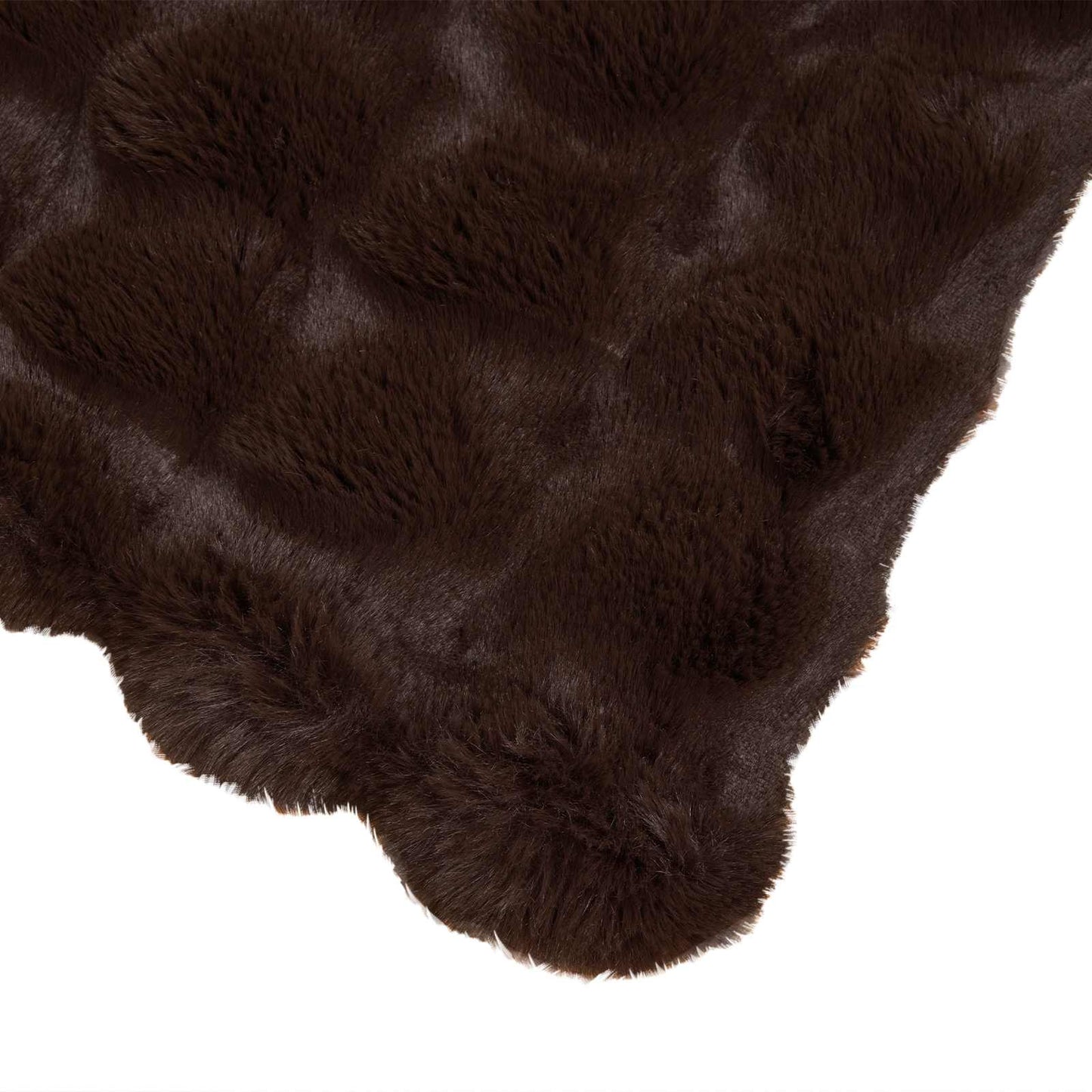 Anti-Slip Faux Rabbit Fur Blanket Olite Camel 240 x 270 cm