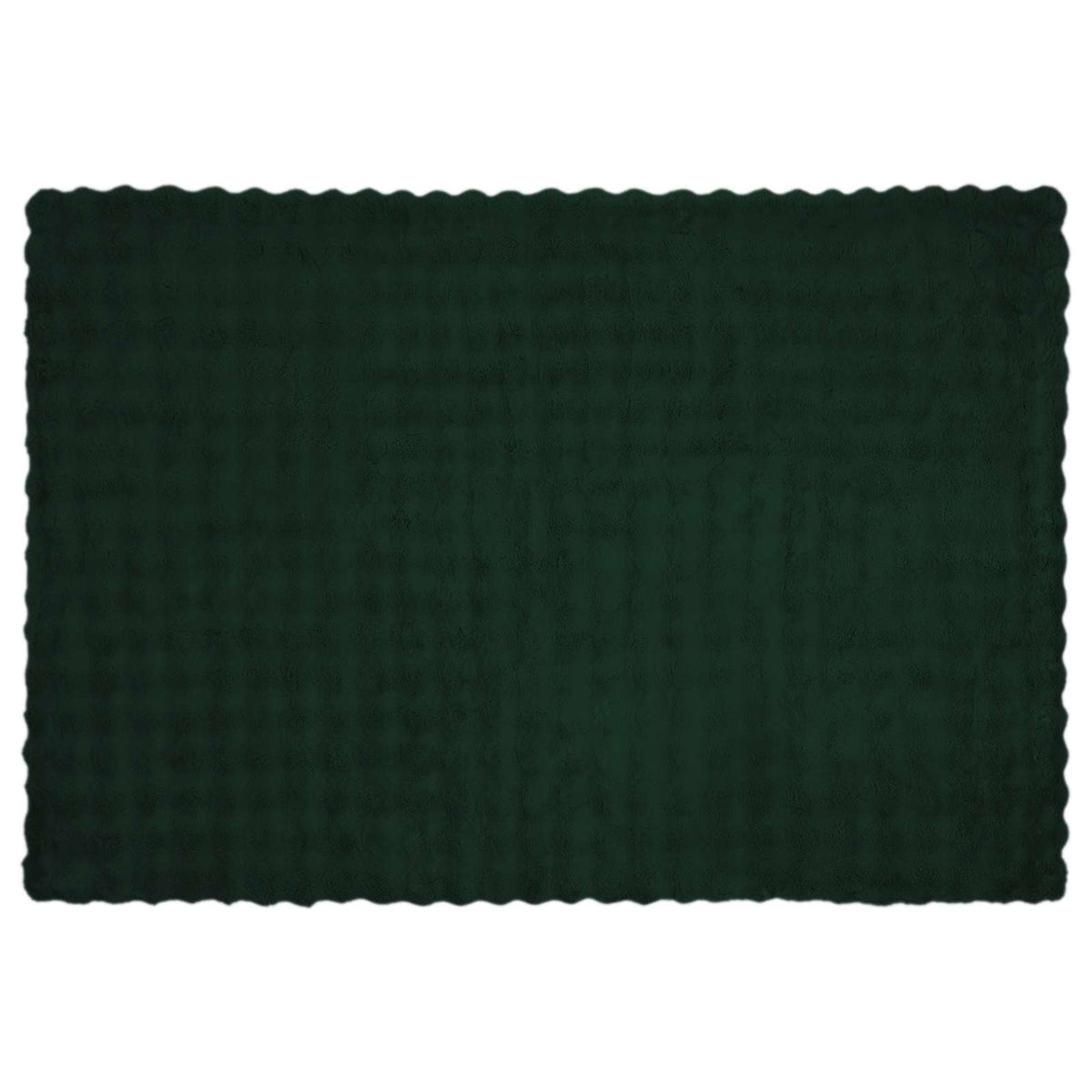 Anti-Slip Faux Rabbit Fur Blanket OLITE 4 pcs Dark Green