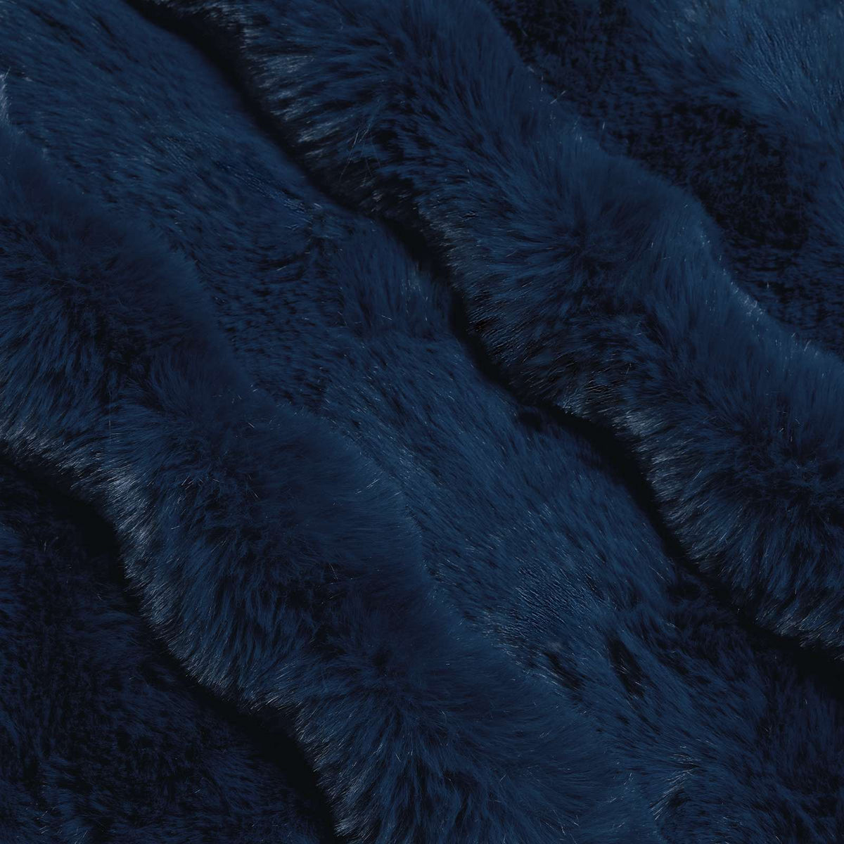 Anti-Slip Faux Rabbit Fur Blanket OLITE Marine Blue