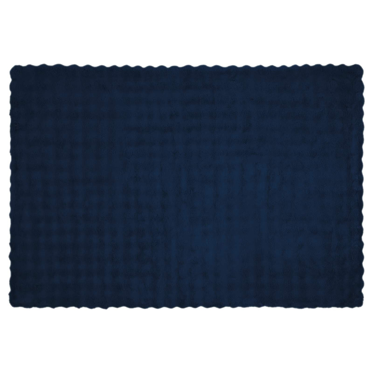 Anti-Slip Faux Rabbit Fur Blanket OLITE Marine Blue