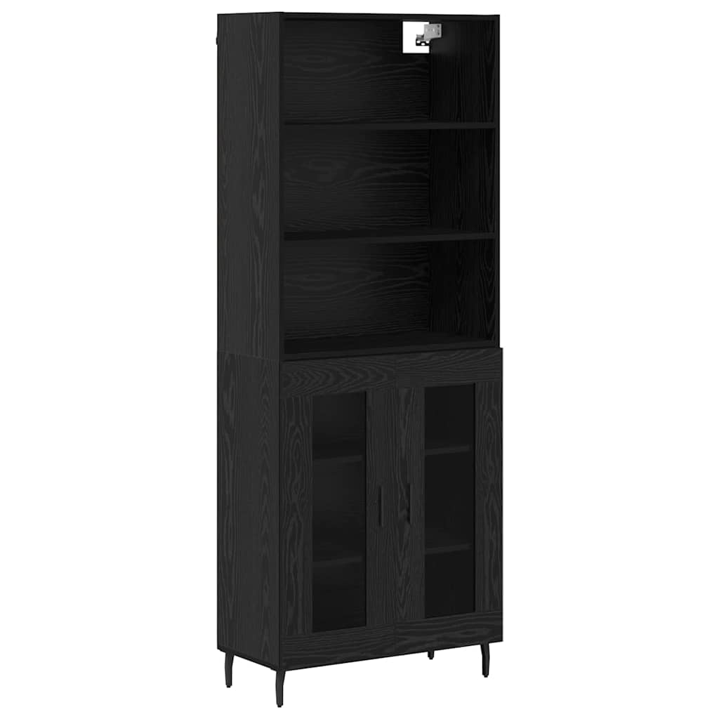 Highboard 2 pcs Black Oak 69.5 x 32.5 x 180 cm Engineered Wood