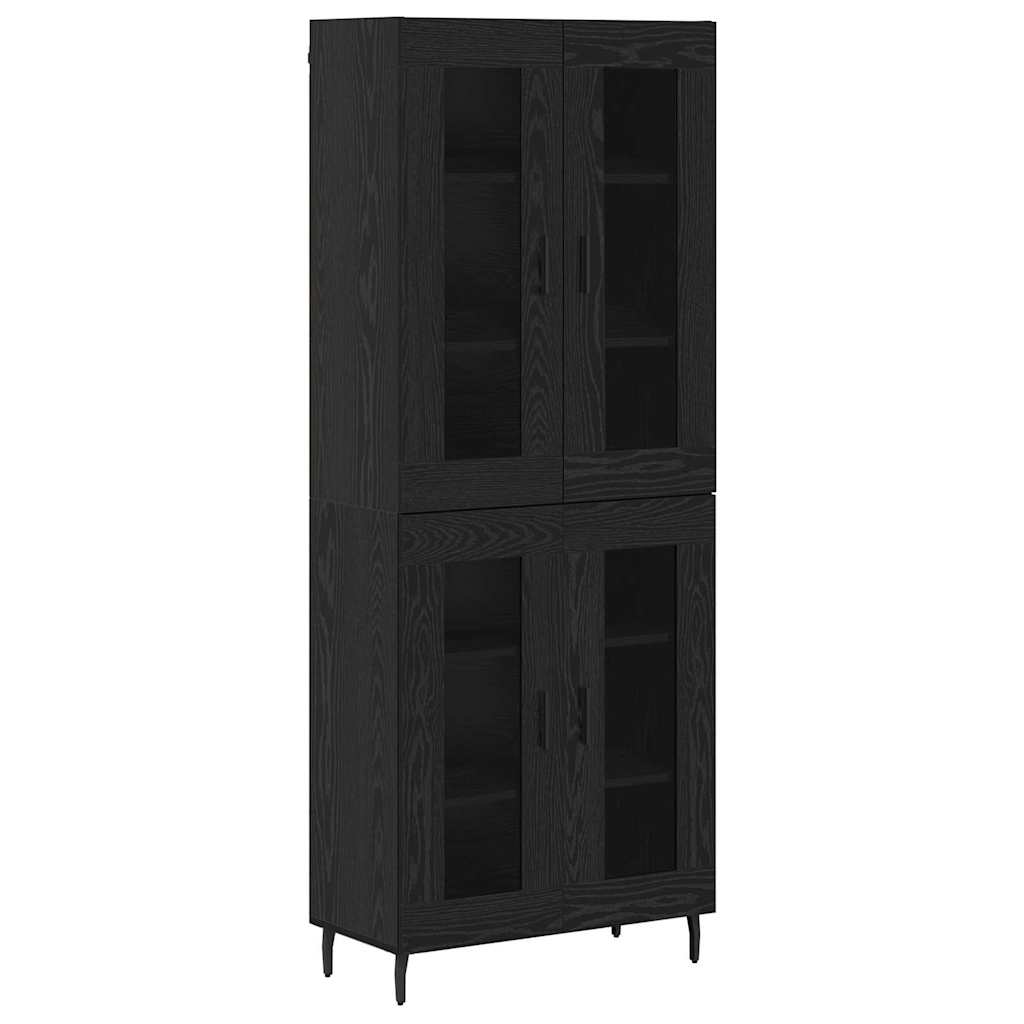 Highboard 2 pcs Black Oak 69.5 x 34 x 180 cm Engineered Wood