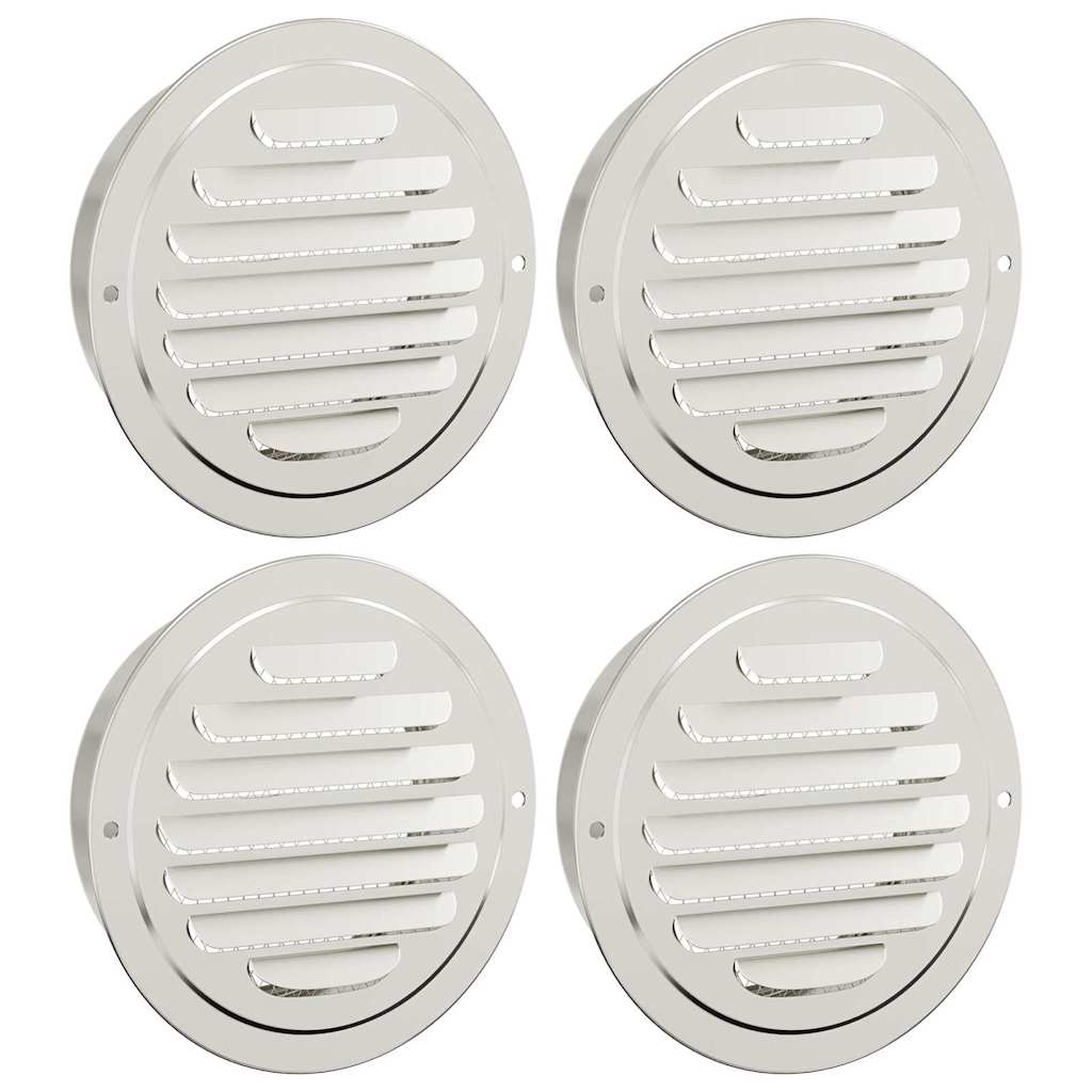 Air Vent Covers 4 pcs Silver 125 mm Stainless Steel
