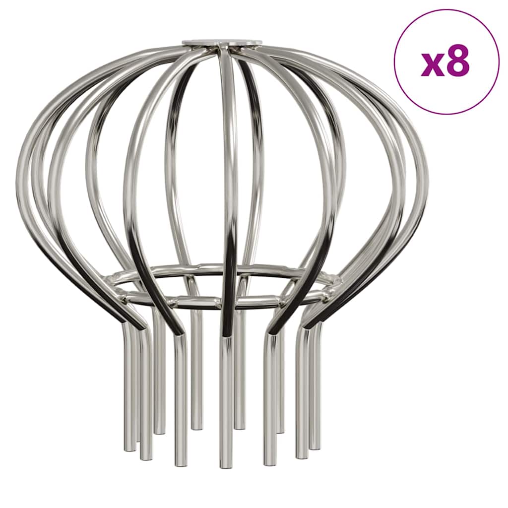 Gutter Leaf Guard 8 pcs Silver 75 mm Stainless Steel