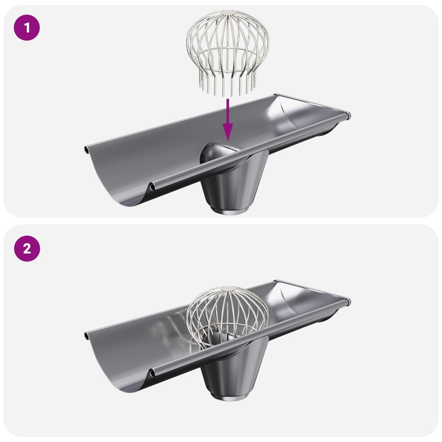 Gutter Leaf Guard 2 pcs Silver 200 mm Stainless Steel