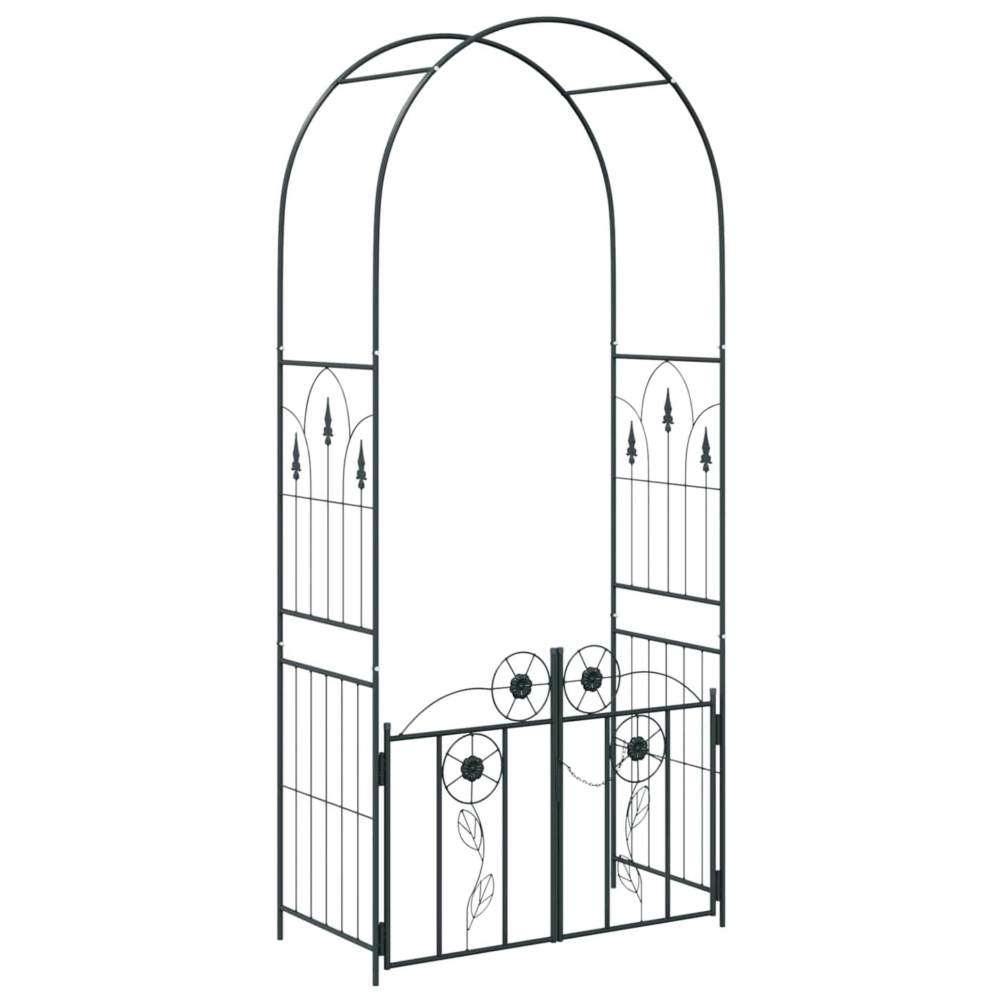 Garden Arch Black 102 x 50 x 218 cm Steel