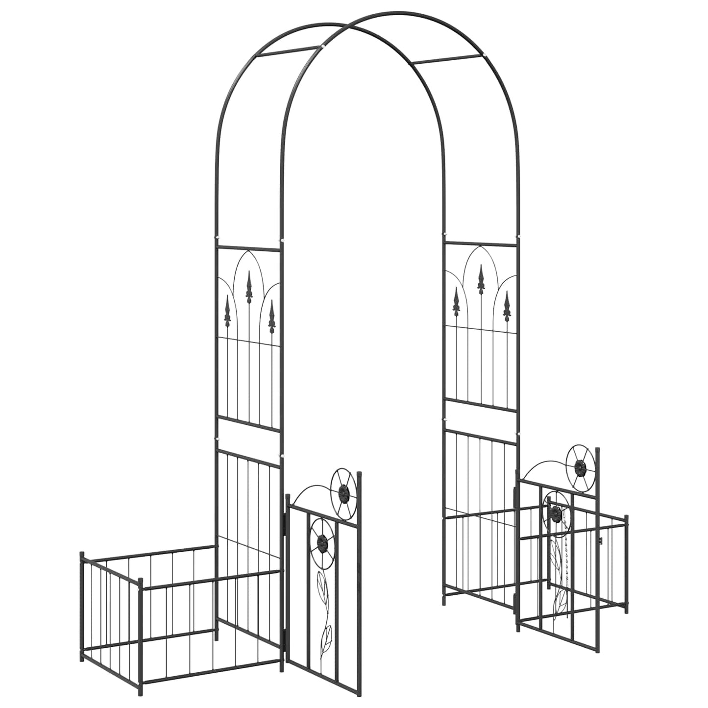 Garden Arch Black 203 x 50 x 218 cm Steel
