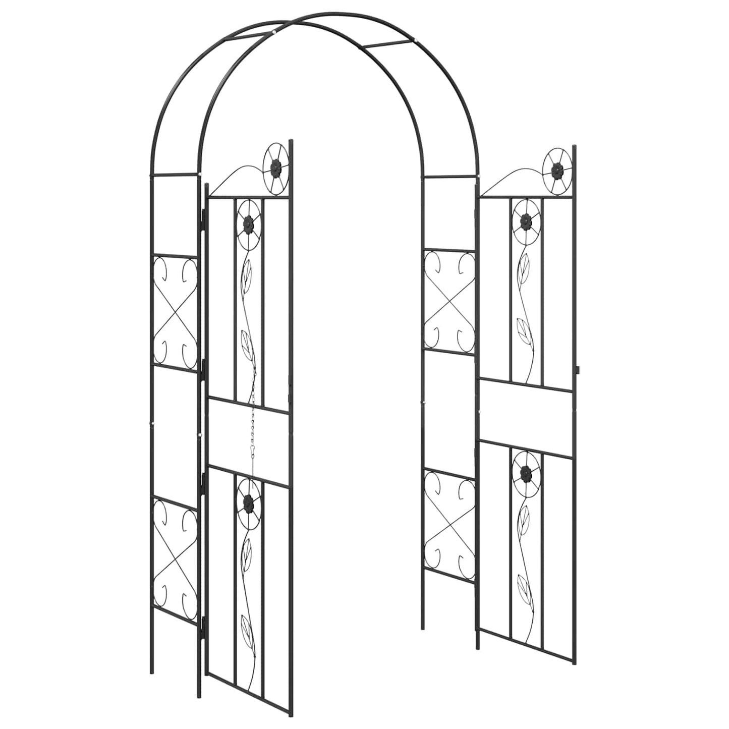 Garden Arch Black 115 x 37 x 226 cm Steel