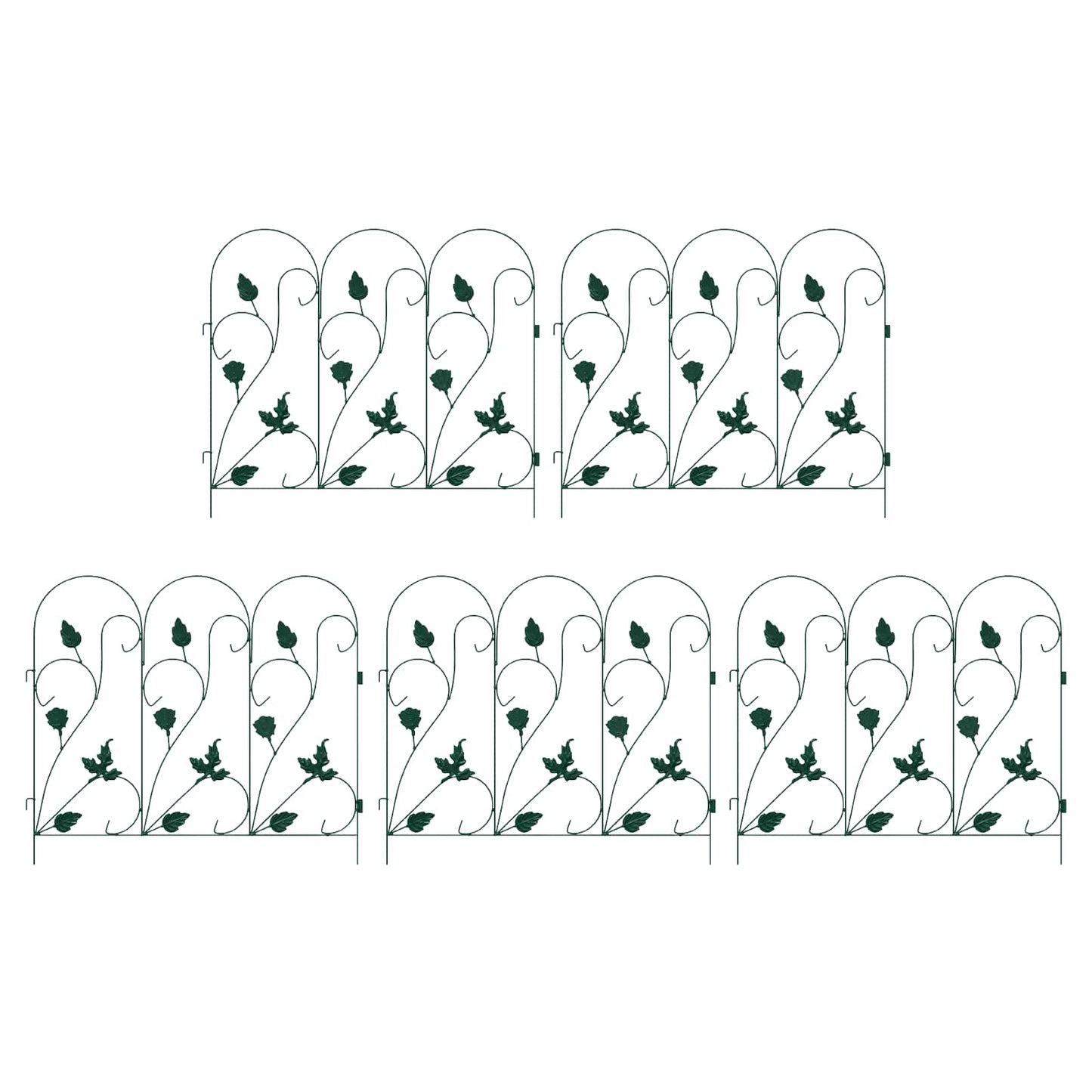 Garden Fence 5 pcs Steel Green