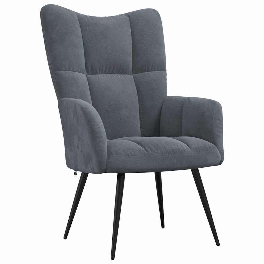 Relaxing Chair Dark Grey Velvet