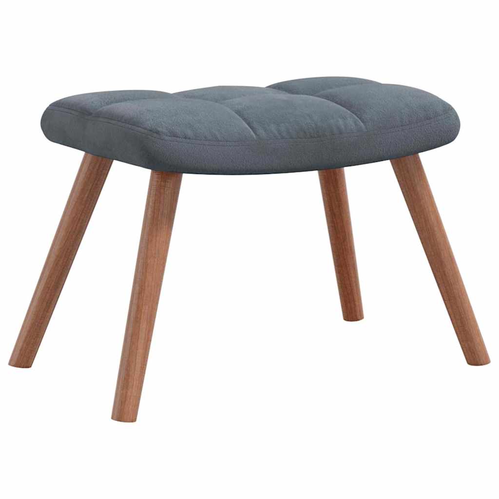 Rocking Chair with Footstool Dark Grey Velvet